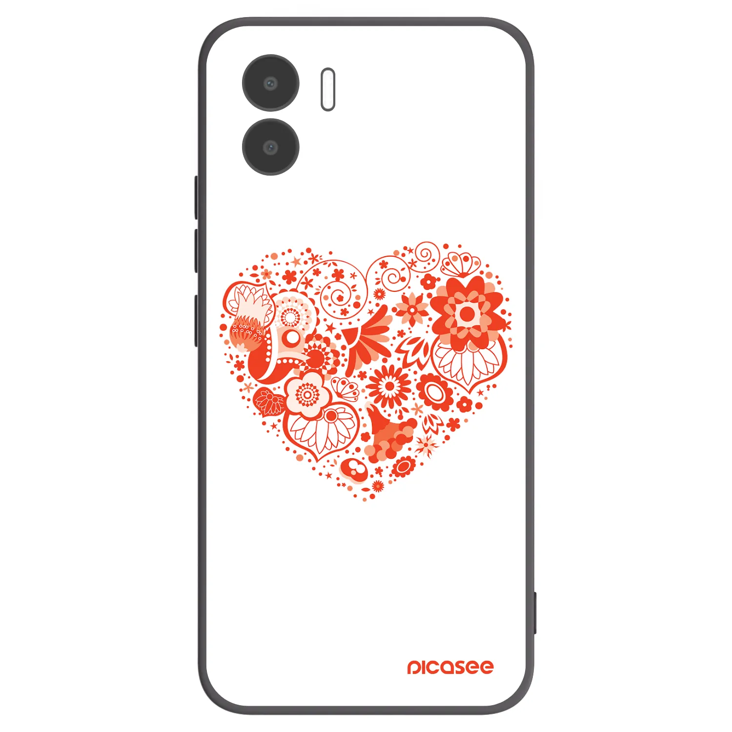 Picasee silikonový černý obal pro Xiaomi Redmi A2 - Velké srdce