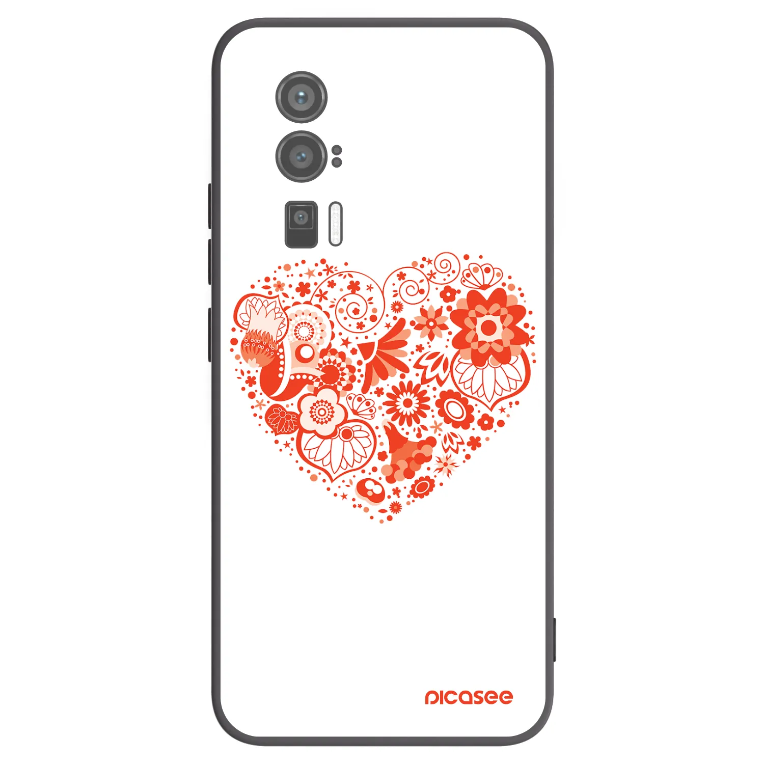 Picasee silikonový černý obal pro Xiaomi Poco F5 Pro 5G - Velké srdce