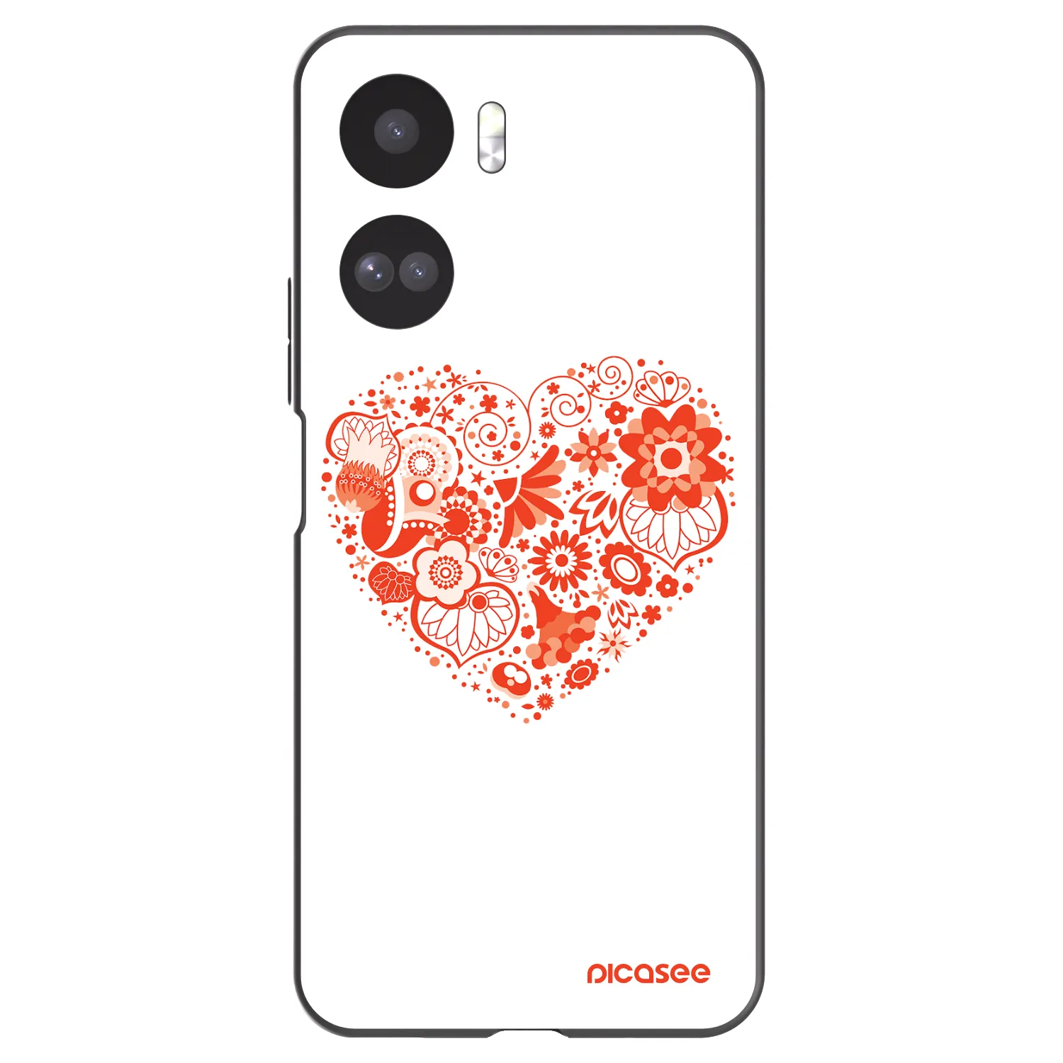 Picasee silikonový černý obal pro Honor 90 Lite 5G - Velké srdce