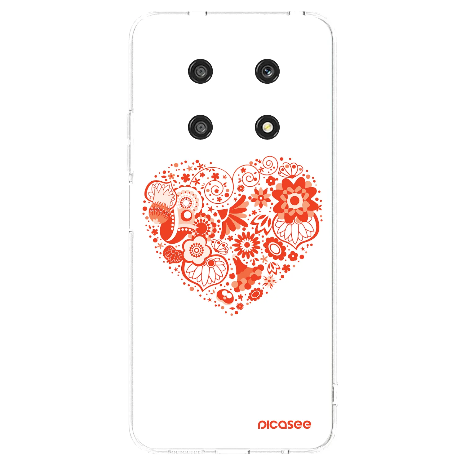 Picasee silikonový průhledný obal pro Honor Magic4 Lite 5G - Velké srdce