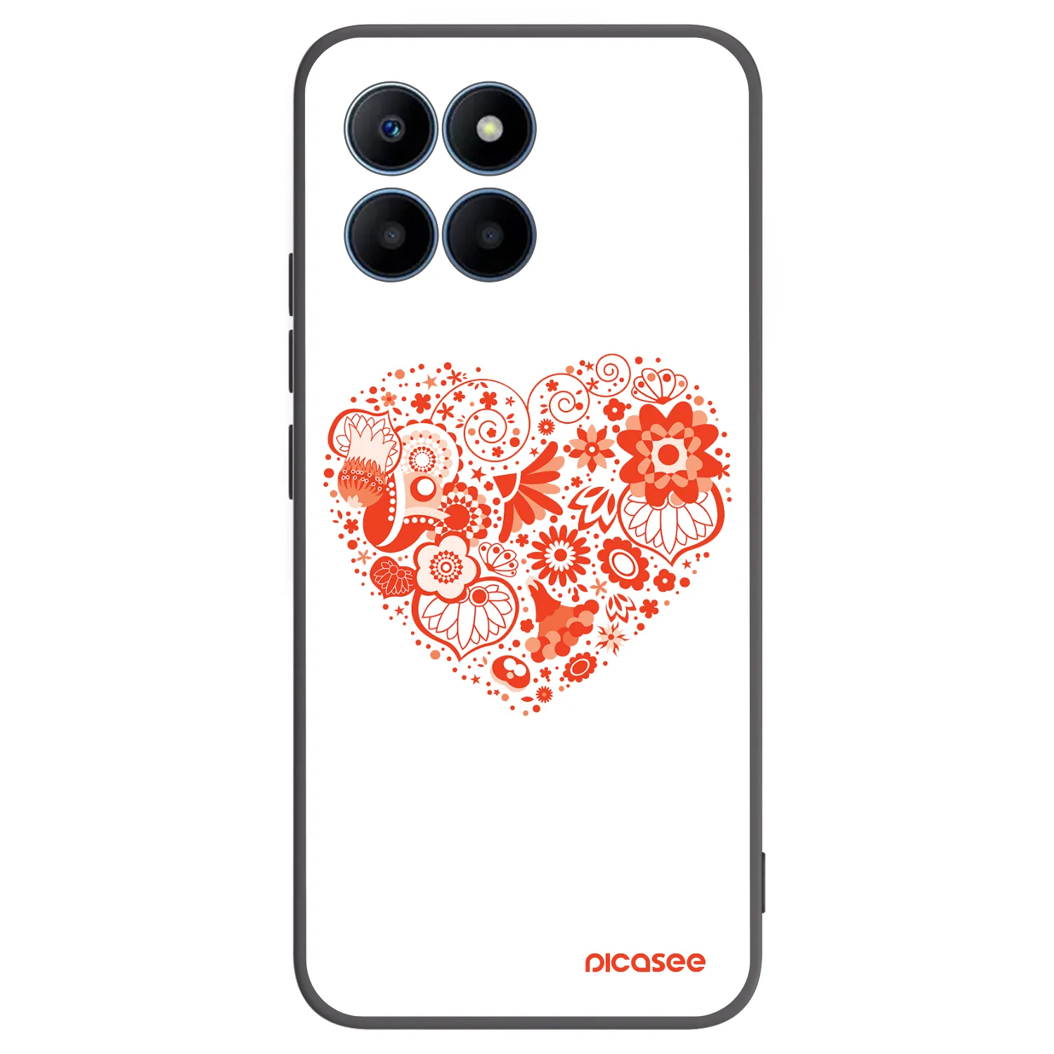 Picasee silikonový černý obal pro Honor 70 Lite - Velké srdce