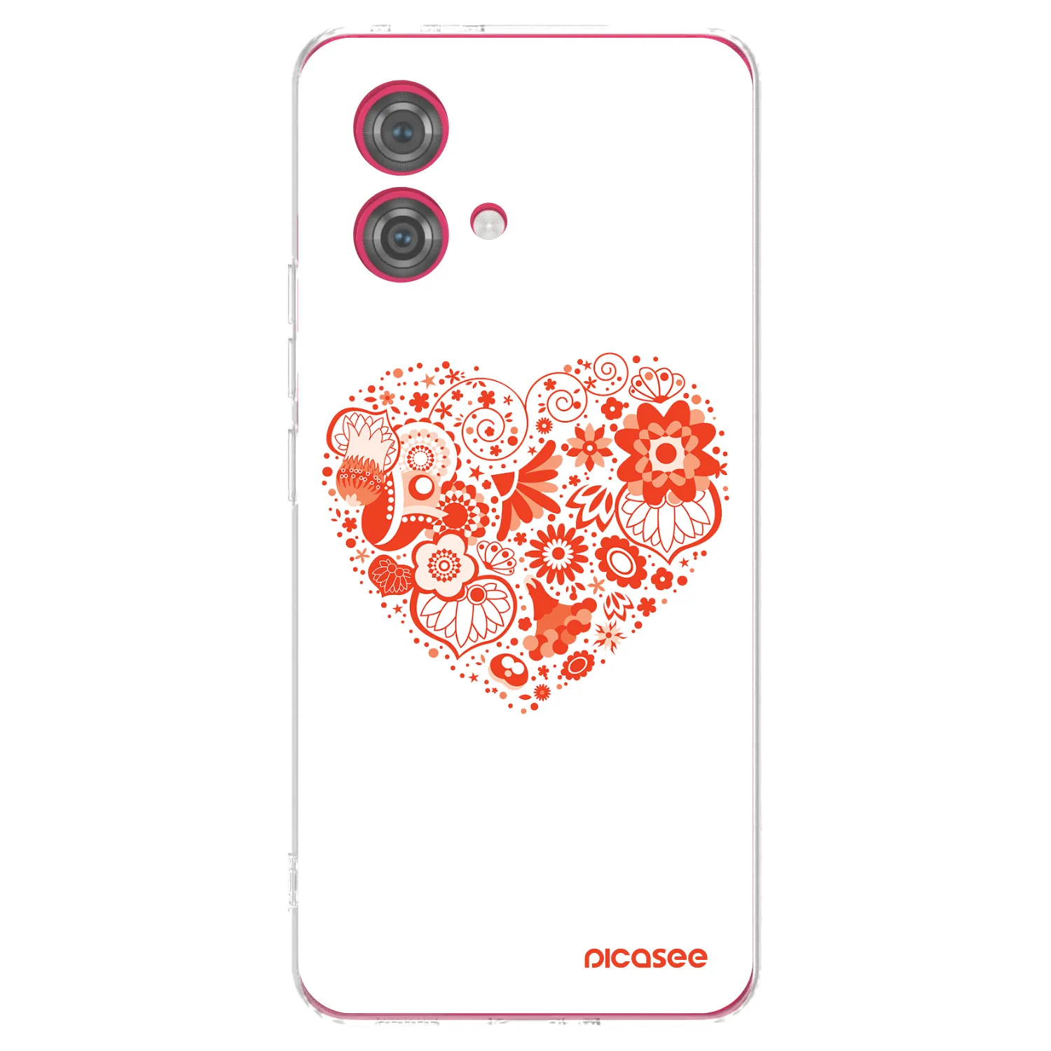 Picasee silikonový průhledný obal pro Motorola Moto G84 5G - Velké srdce