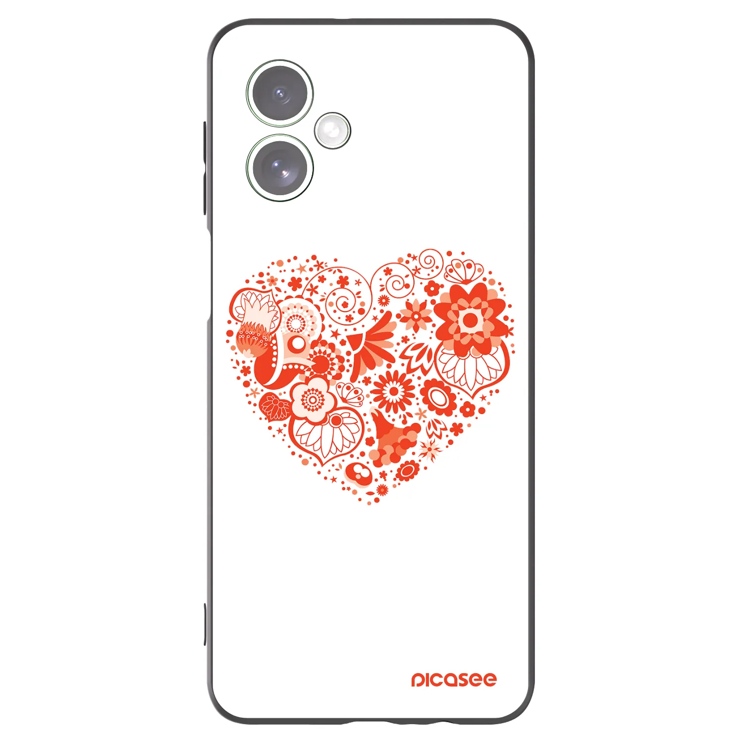 Picasee silikonový černý obal pro Motorola Moto G54 5G - Velké srdce