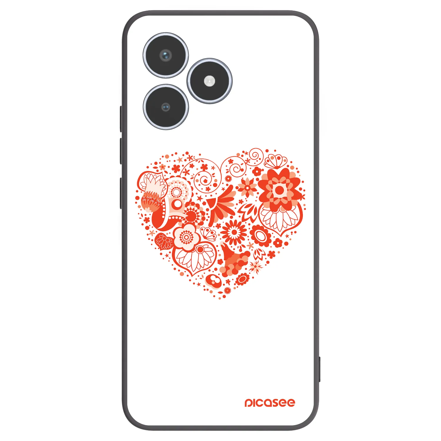 Picasee silikonový černý obal pro Realme C53 - Velké srdce