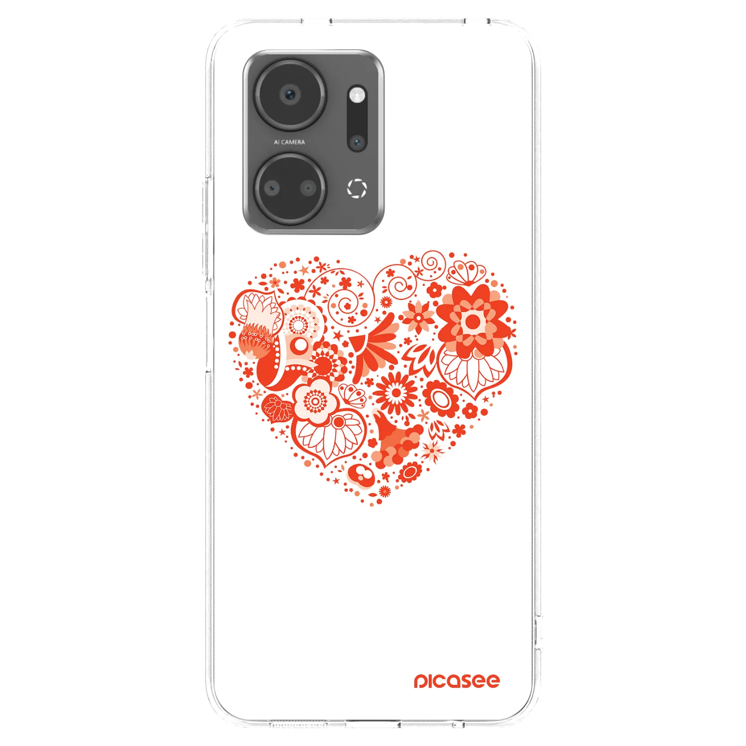 Picasee silikonový průhledný obal pro Honor X7a - Velké srdce