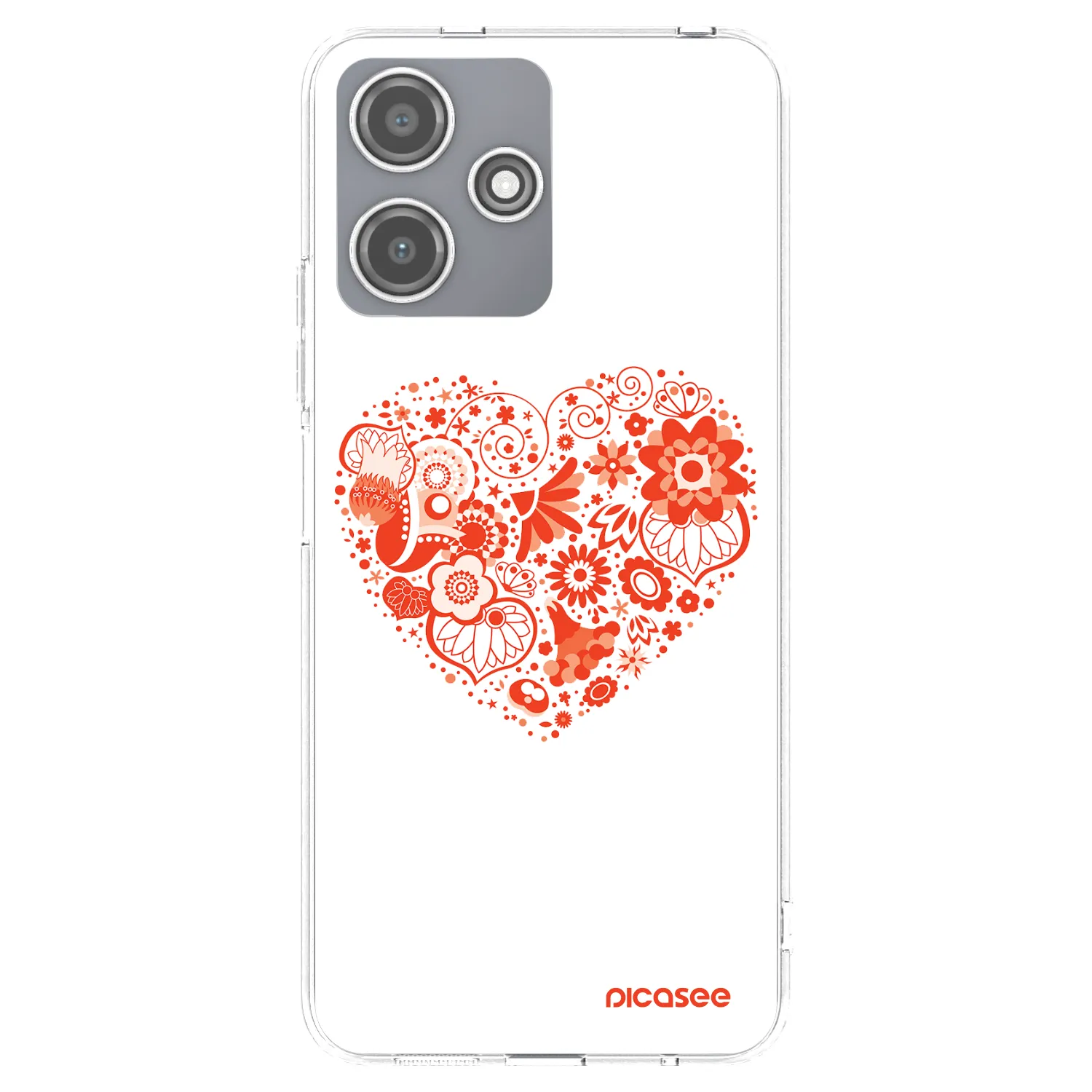 Picasee silikonový průhledný obal pro Xiaomi Redmi 12 5G - Velké srdce