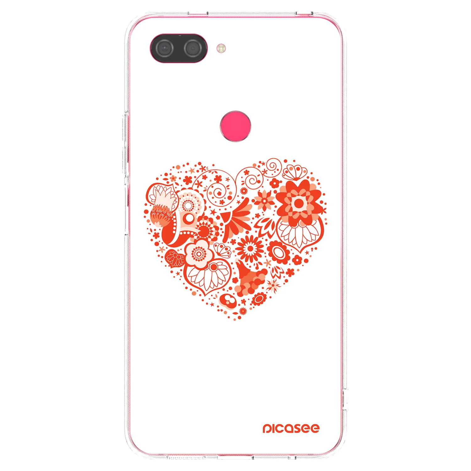 Picasee silikonový průhledný obal pro Xiaomi Mi 8 Lite - Velké srdce