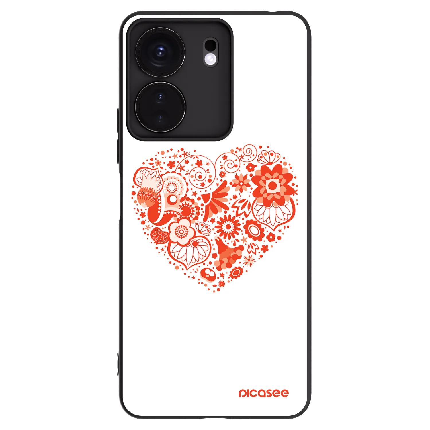 Picasee silikonový černý obal pro Xiaomi Redmi 13C 4G - Velké srdce