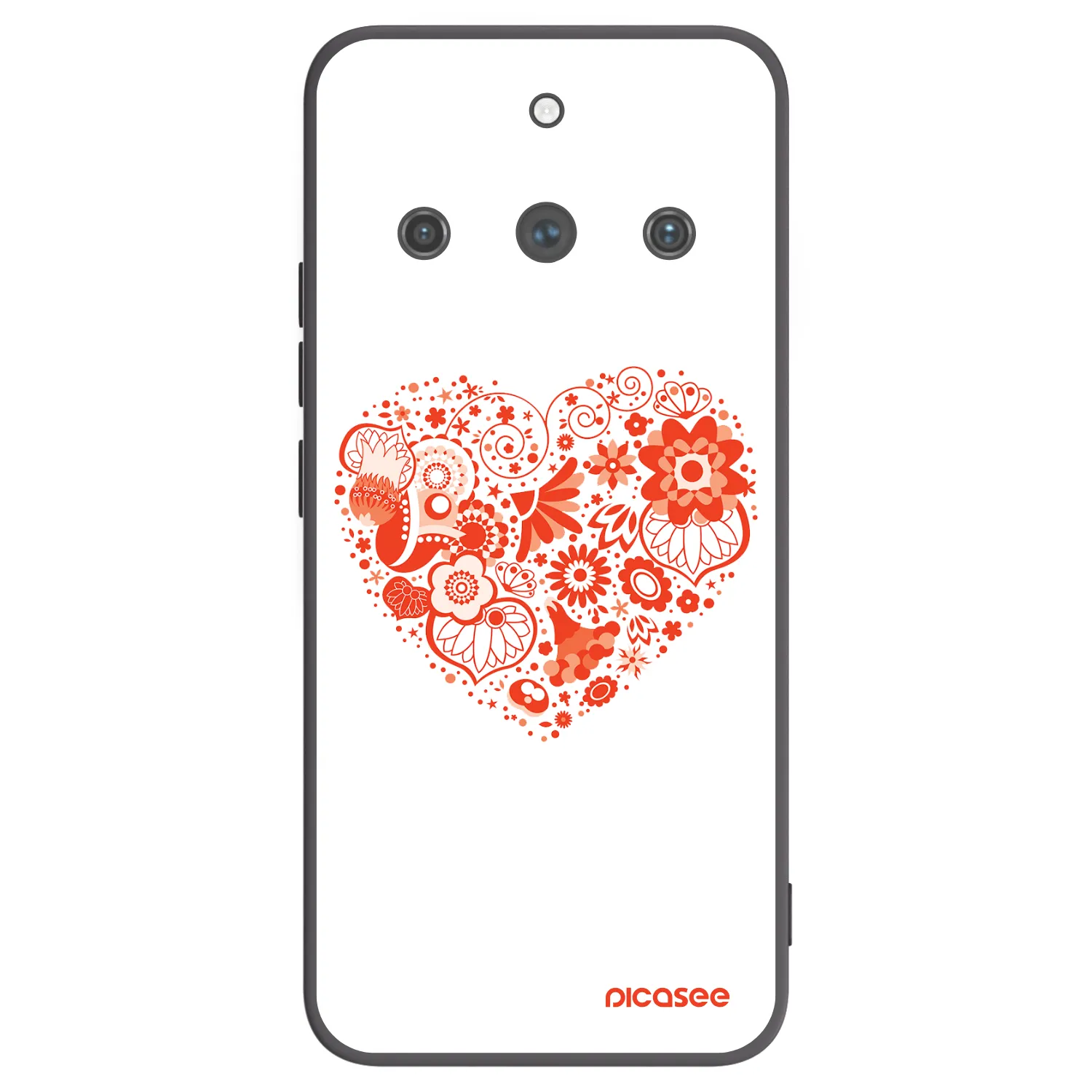 Picasee silikonový černý obal pro Realme 11 Pro+ - Velké srdce