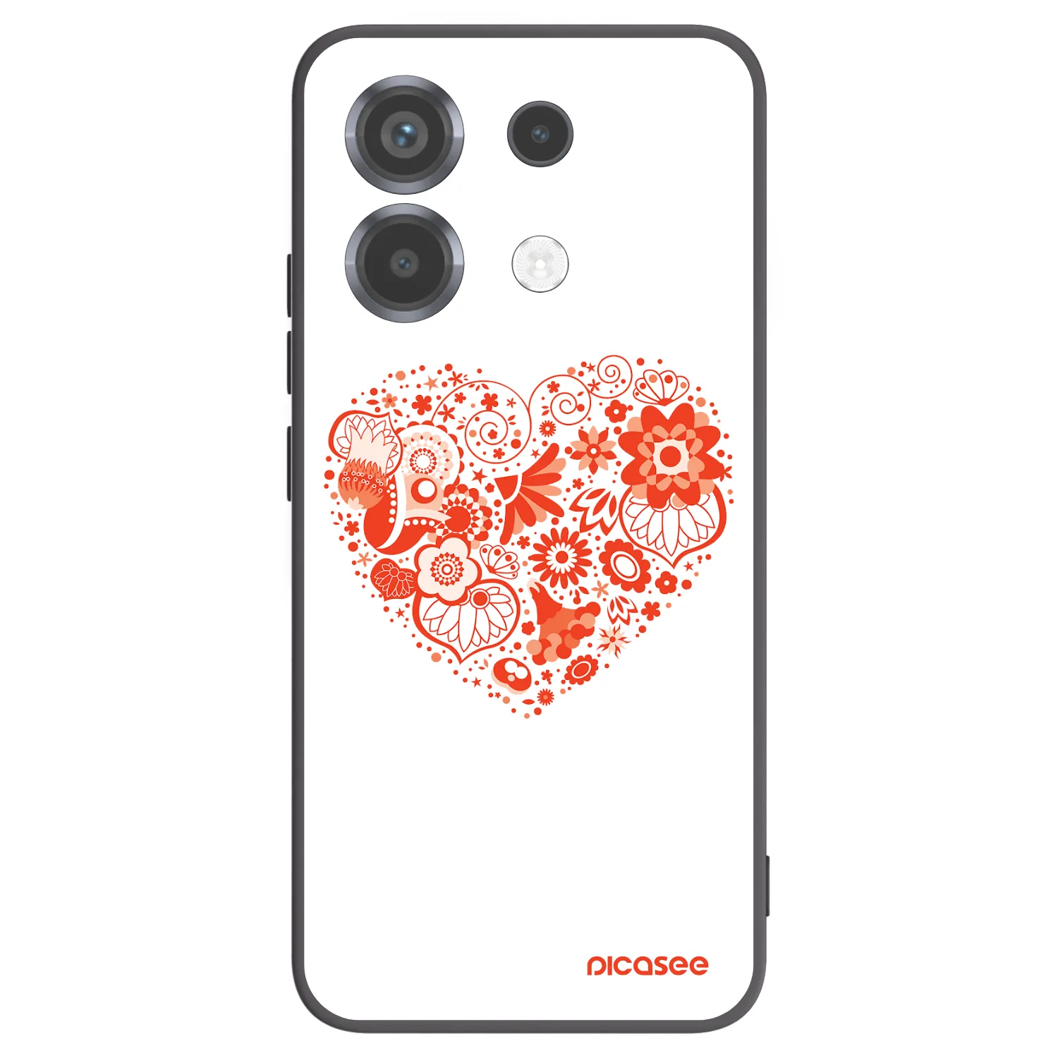 Picasee silikonový černý obal pro Xiaomi Poco X6 - Velké srdce
