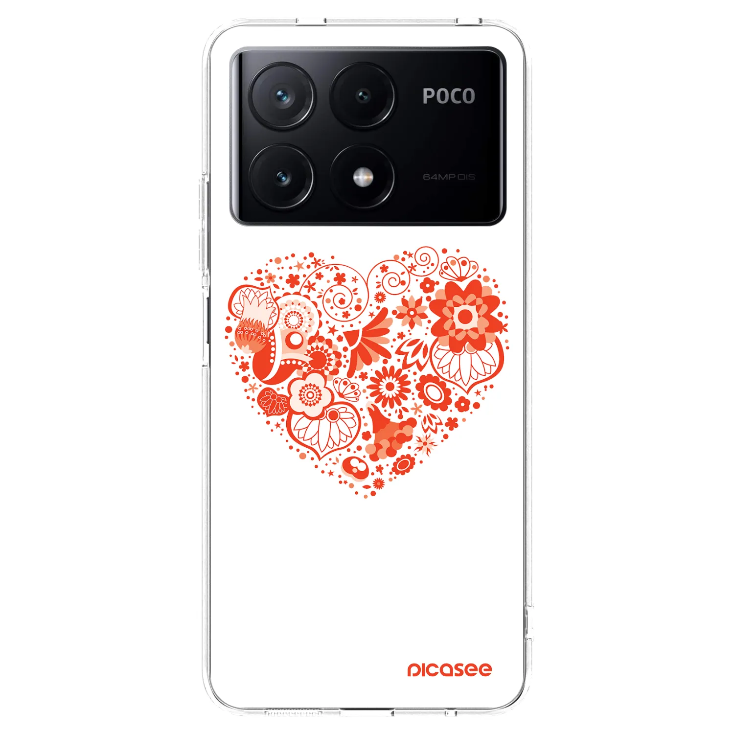Picasee silikonový průhledný obal pro Xiaomi Poco X6 Pro - Velké srdce