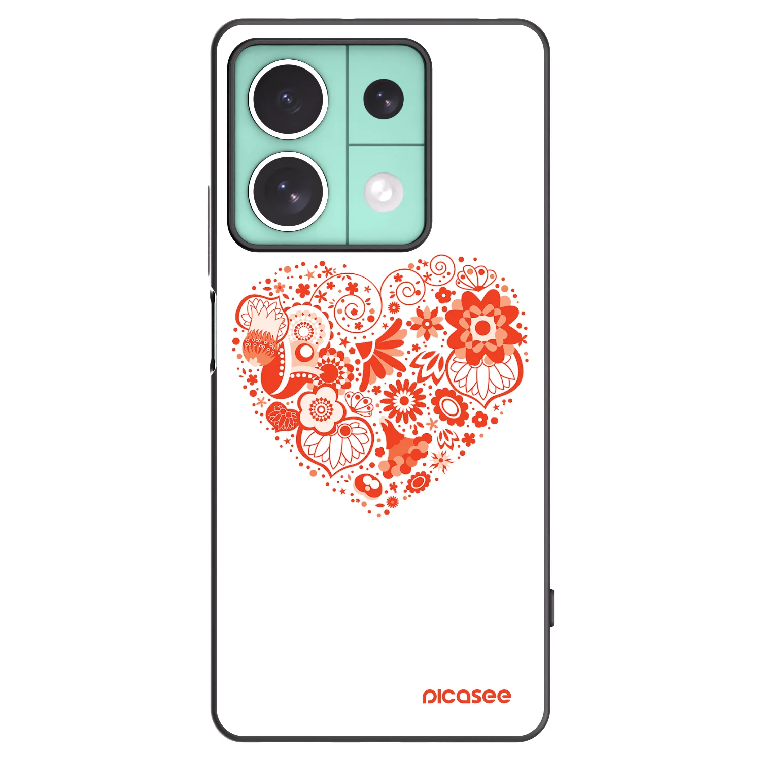 Picasee silikonový černý obal pro Xiaomi Redmi Note 13 5G - Velké srdce