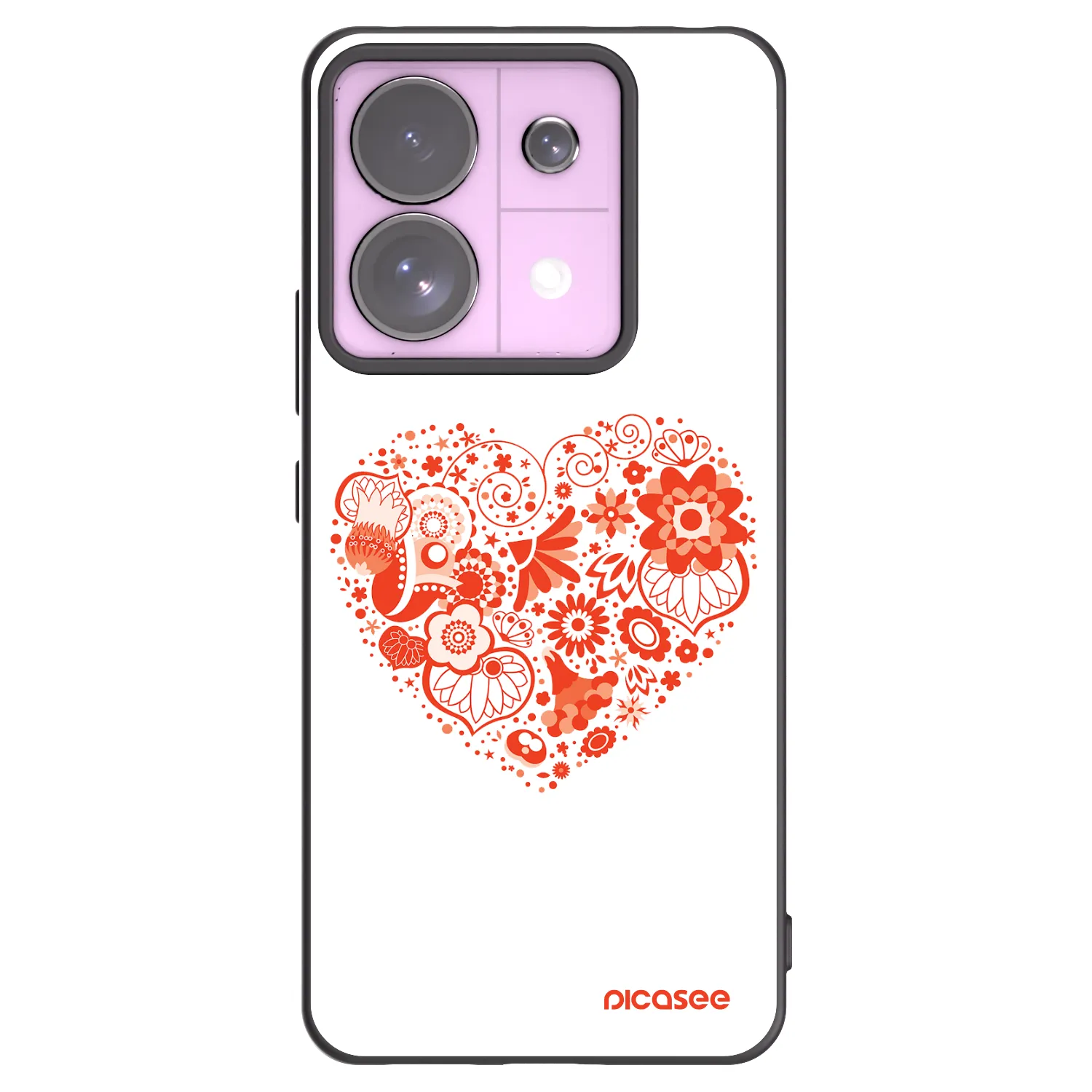 Picasee silikonový černý obal pro Xiaomi Redmi Note 13 Pro 5G - Velké srdce