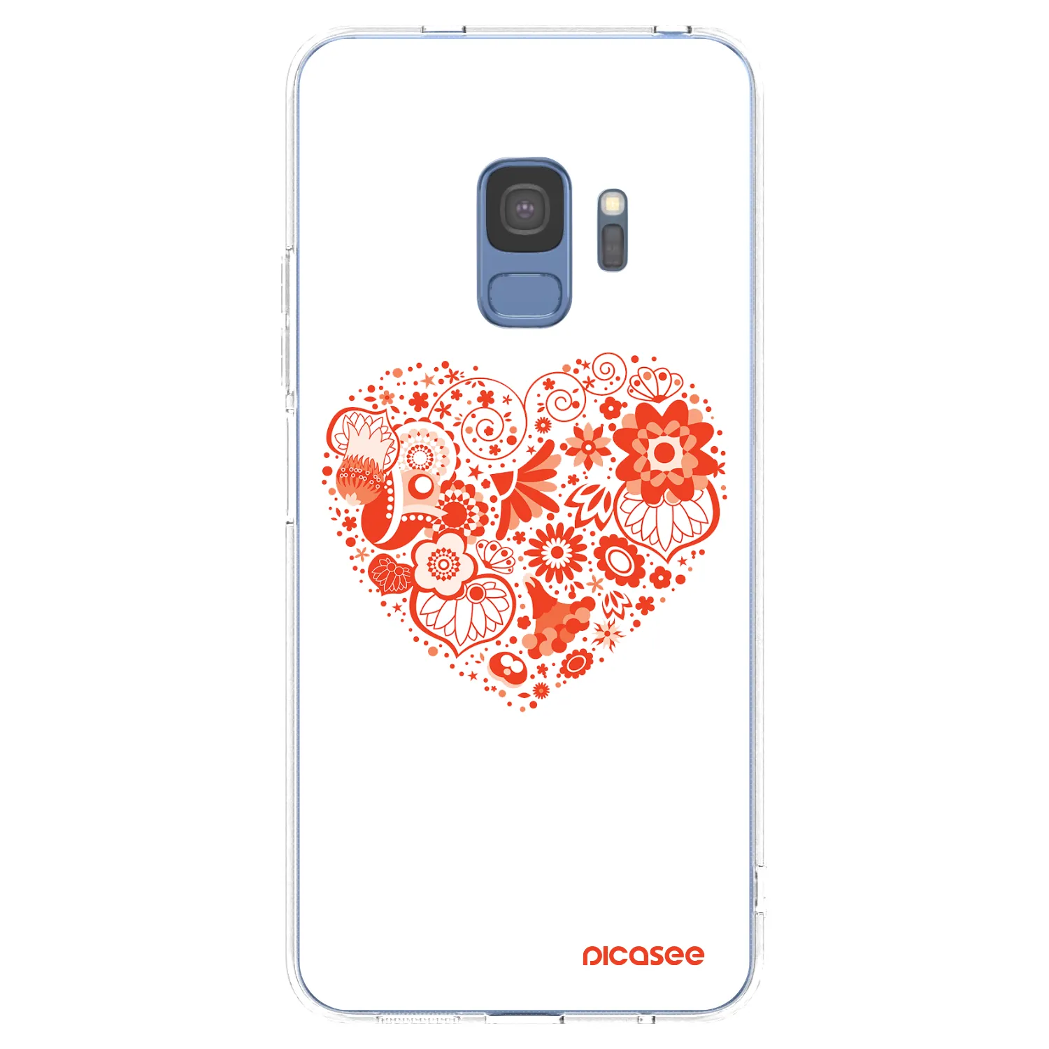 Picasee silikonový průhledný obal pro Samsung Galaxy S9 G960F - Velké srdce