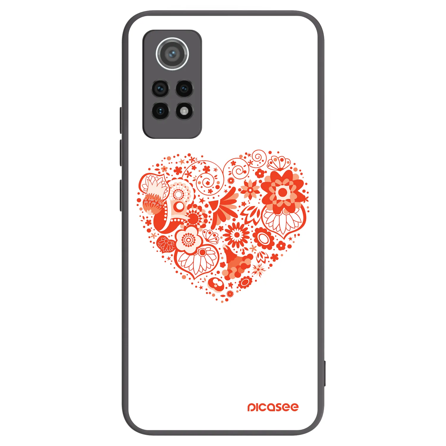 Picasee silikonový černý obal pro Xiaomi Redmi Note 12 Pro 4G - Velké srdce