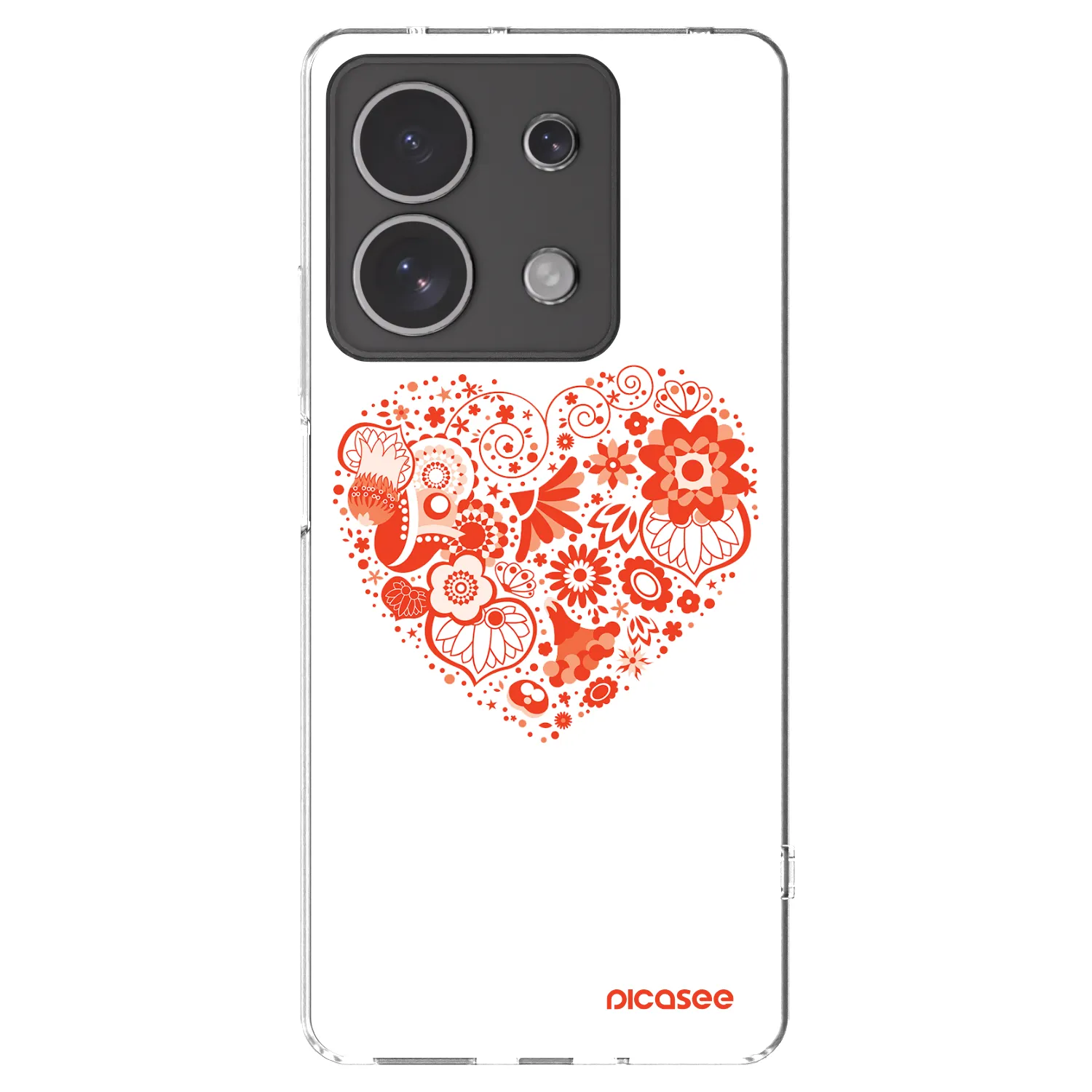 Picasee silikonový průhledný obal pro Xiaomi Redmi Note 13 4G - Velké srdce