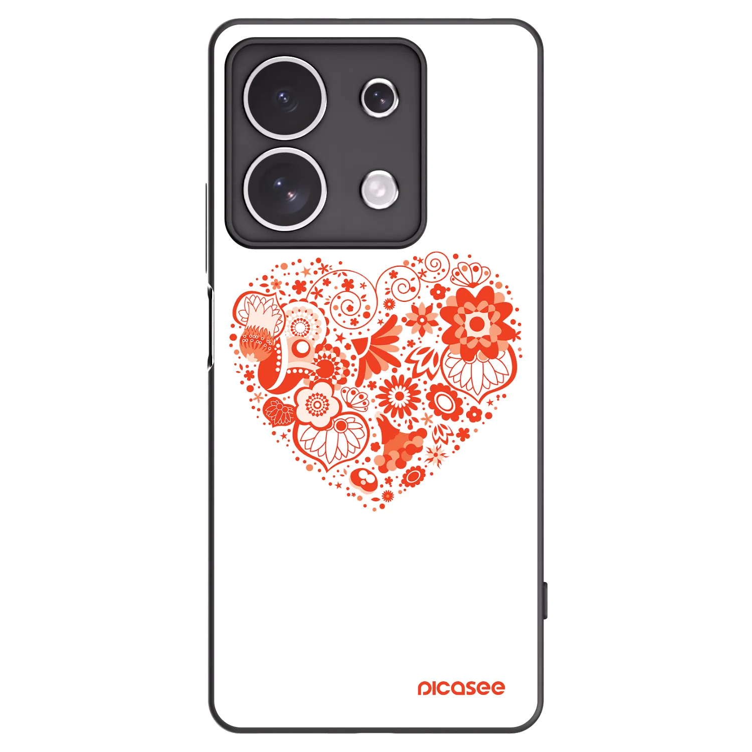 Picasee silikonový černý obal pro Xiaomi Redmi Note 13 4G - Velké srdce