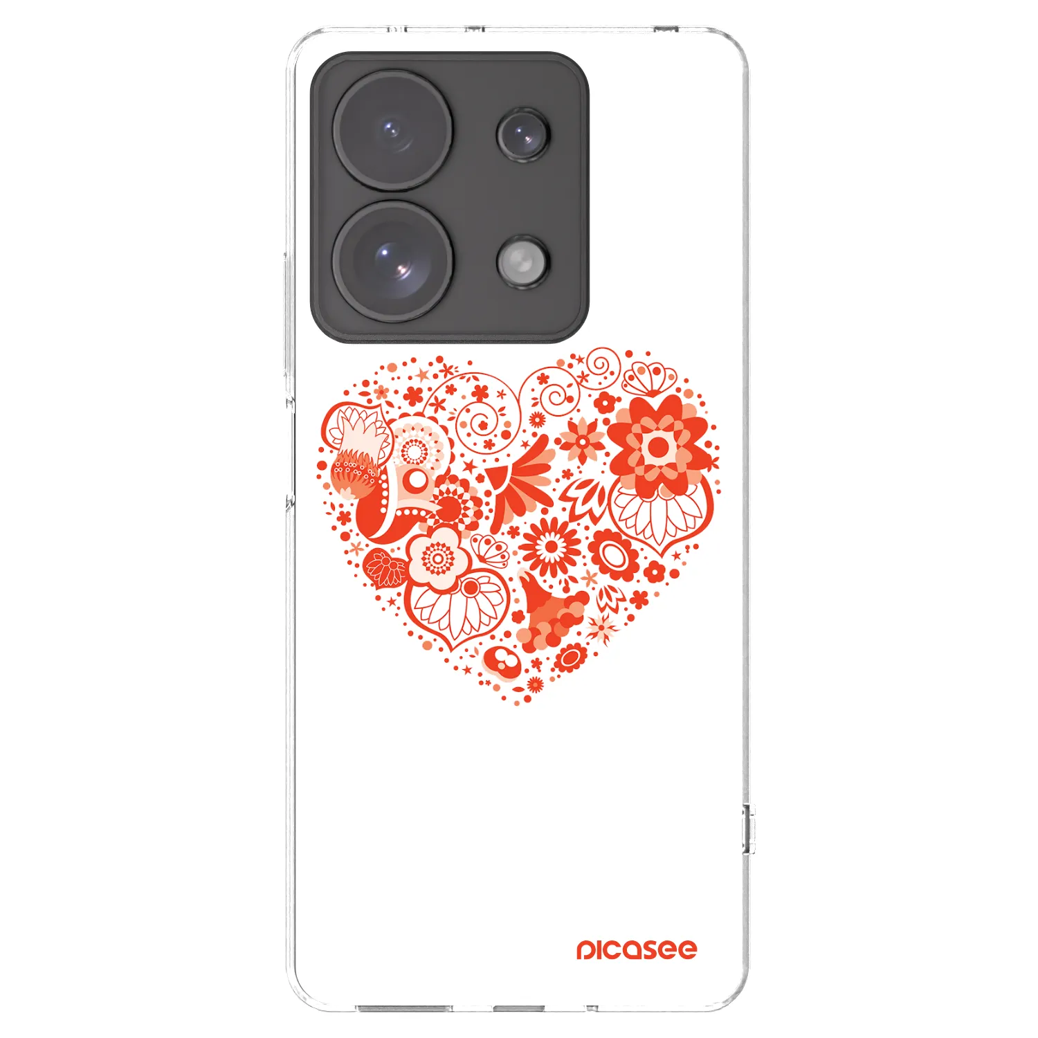 Picasee silikonový průhledný obal pro Xiaomi Redmi Note 13 Pro 4G - Velké srdce