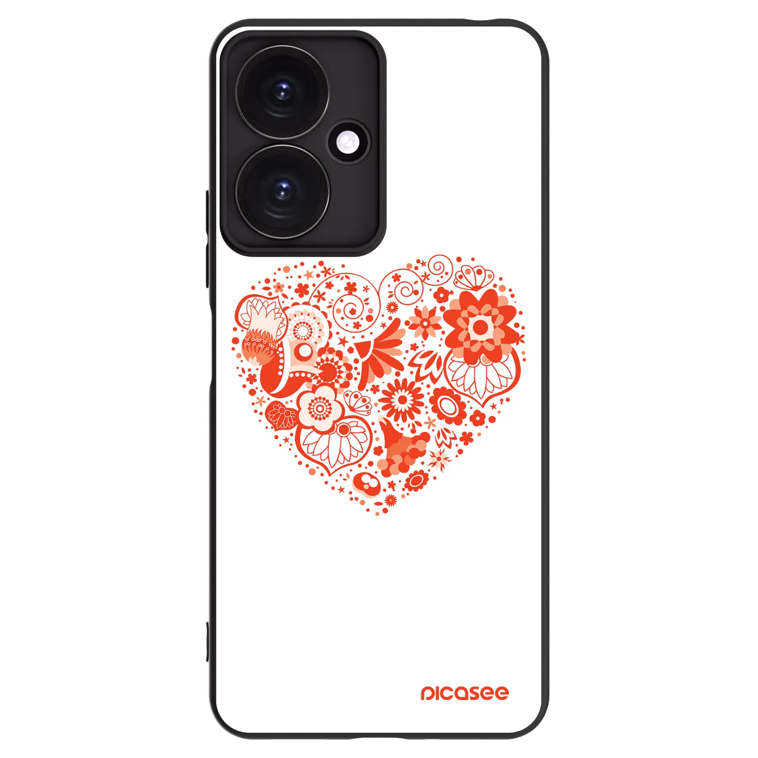 Picasee silikonový černý obal pro Xiaomi Redmi 13C 5G - Velké srdce