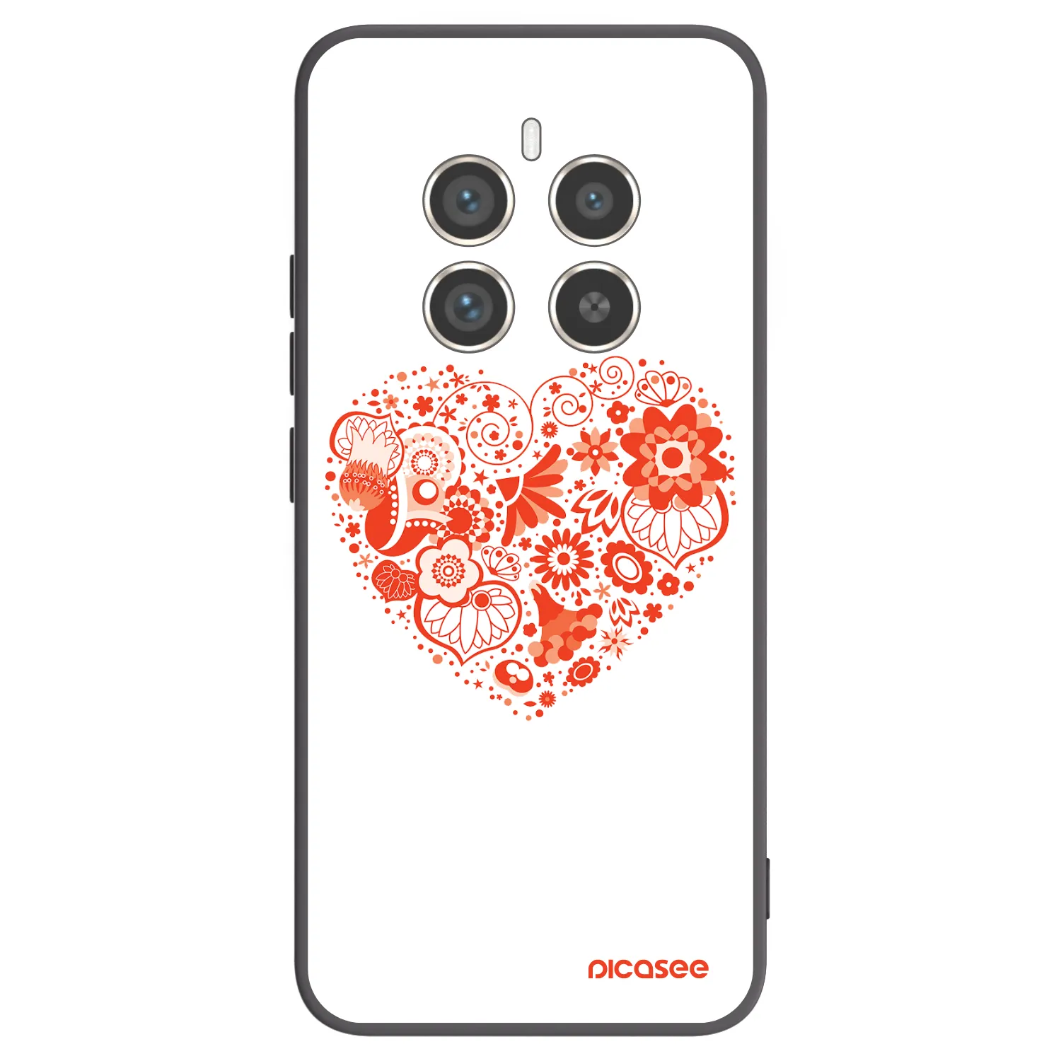 Picasee silikonový černý obal pro Realme 12 Pro 5G - Velké srdce