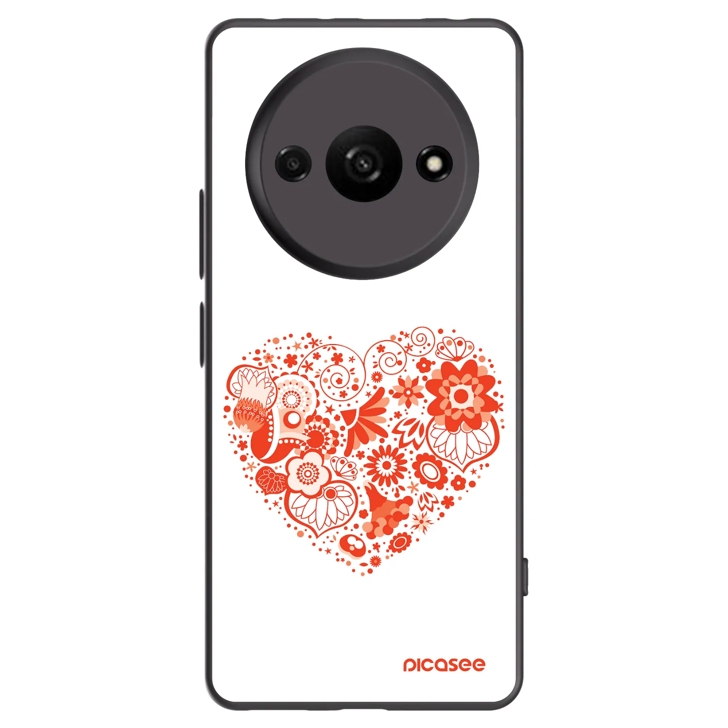 Picasee silikonový černý obal pro Xiaomi Redmi A3 - Velké srdce