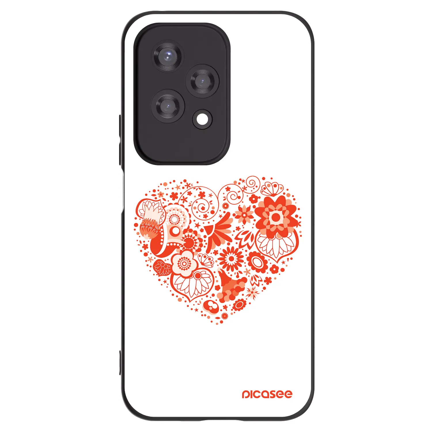 Picasee silikonový černý obal pro Honor 200 Lite - Velké srdce