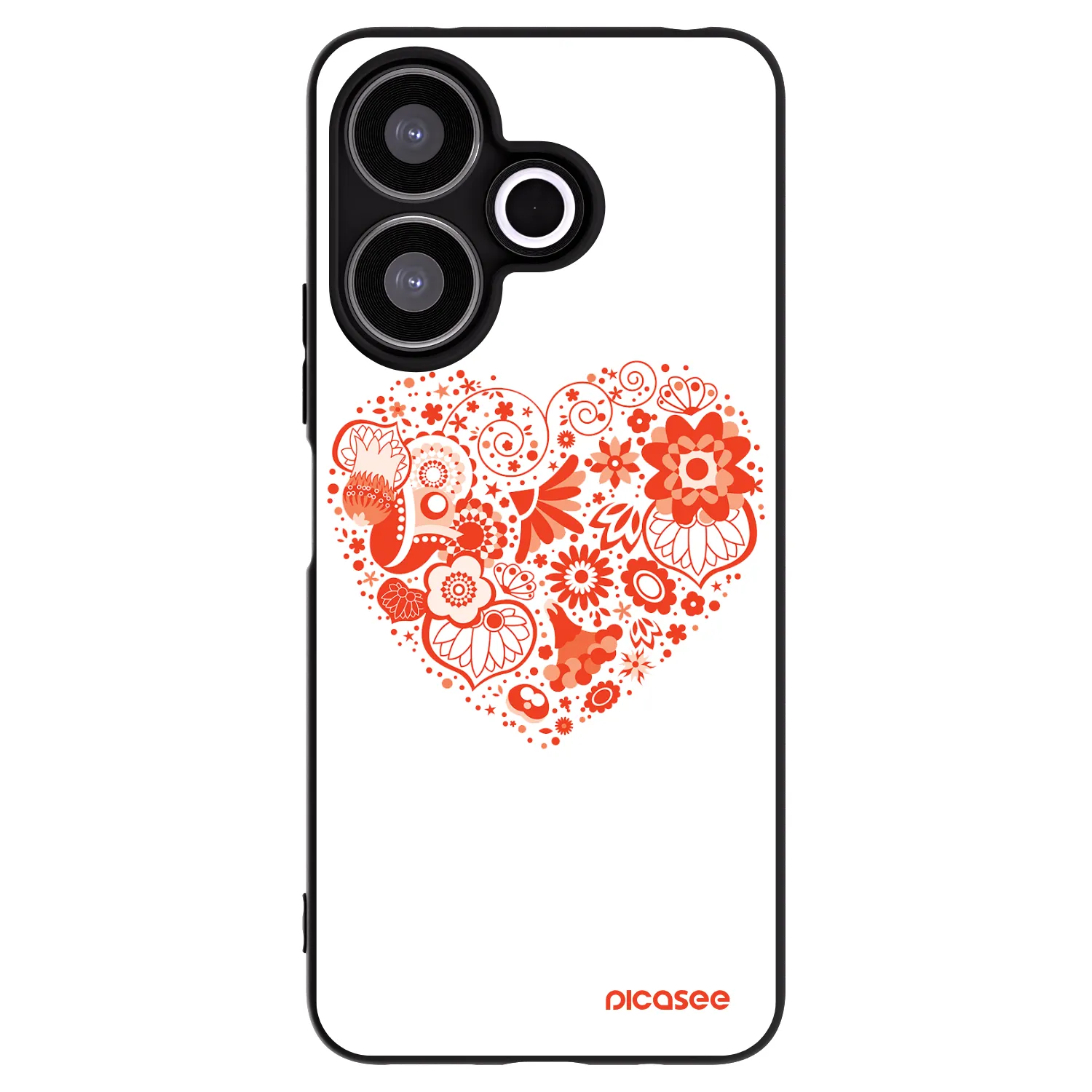 Picasee silikonový černý obal pro Xiaomi Redmi 13 4G - Velké srdce