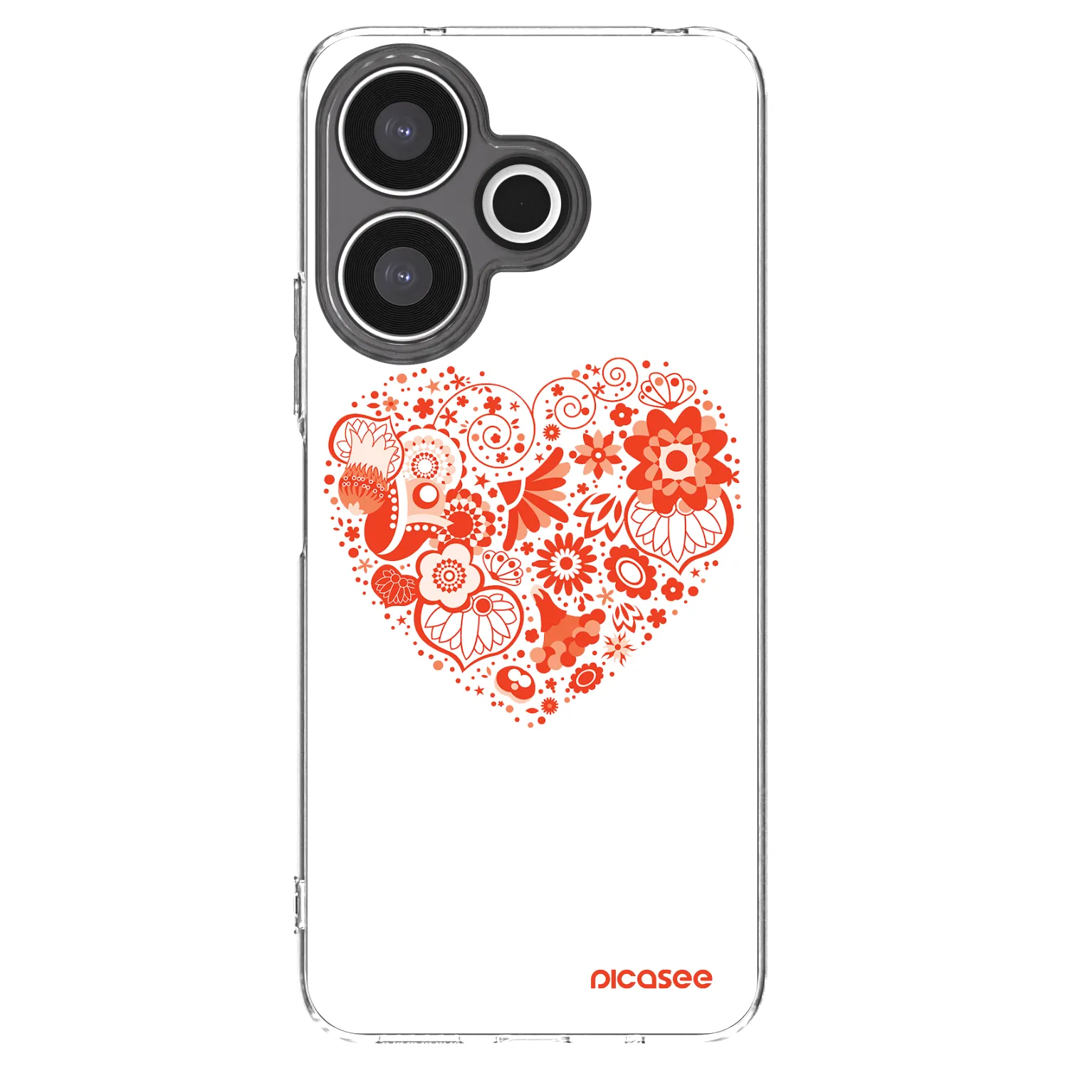 Picasee silikonový průhledný obal pro Xiaomi Redmi 13 4G - Velké srdce
