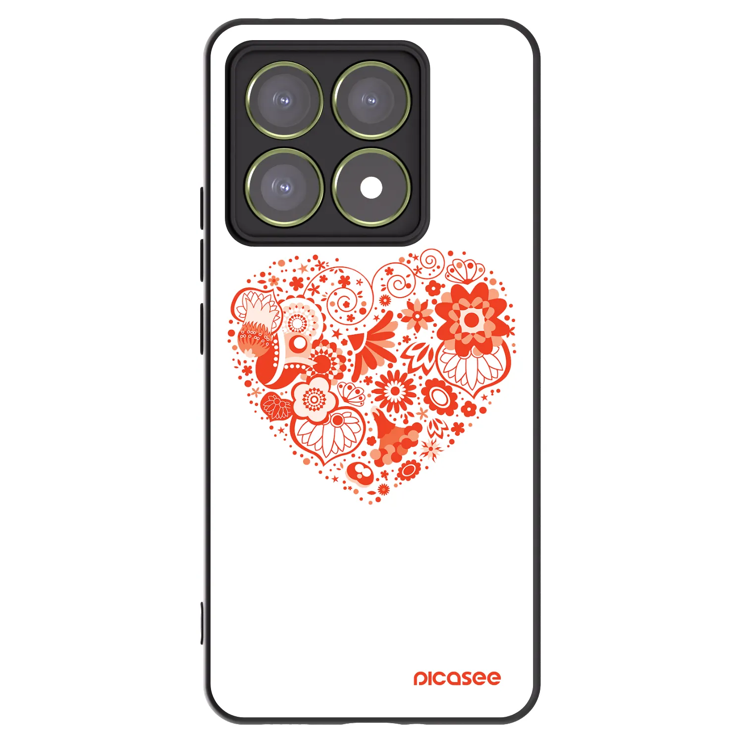 Picasee silikonový černý obal pro Xiaomi 14T - Velké srdce