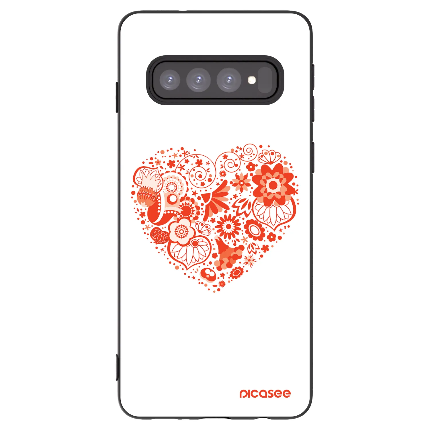 Picasee silikonový černý obal pro Samsung Galaxy S10 G973 - Velké srdce