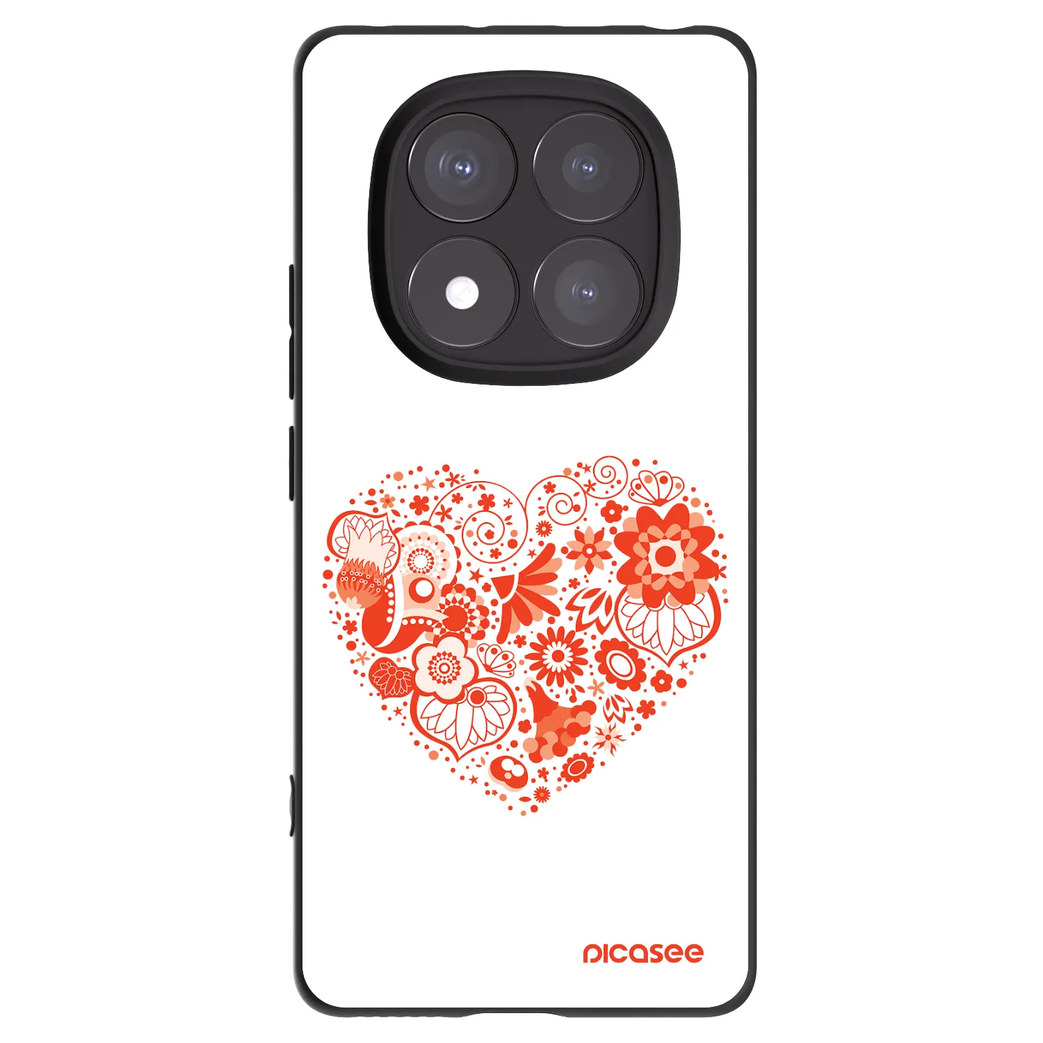 Picasee silikonový černý obal pro Xiaomi Redmi Note 14 Pro 5G - Velké srdce