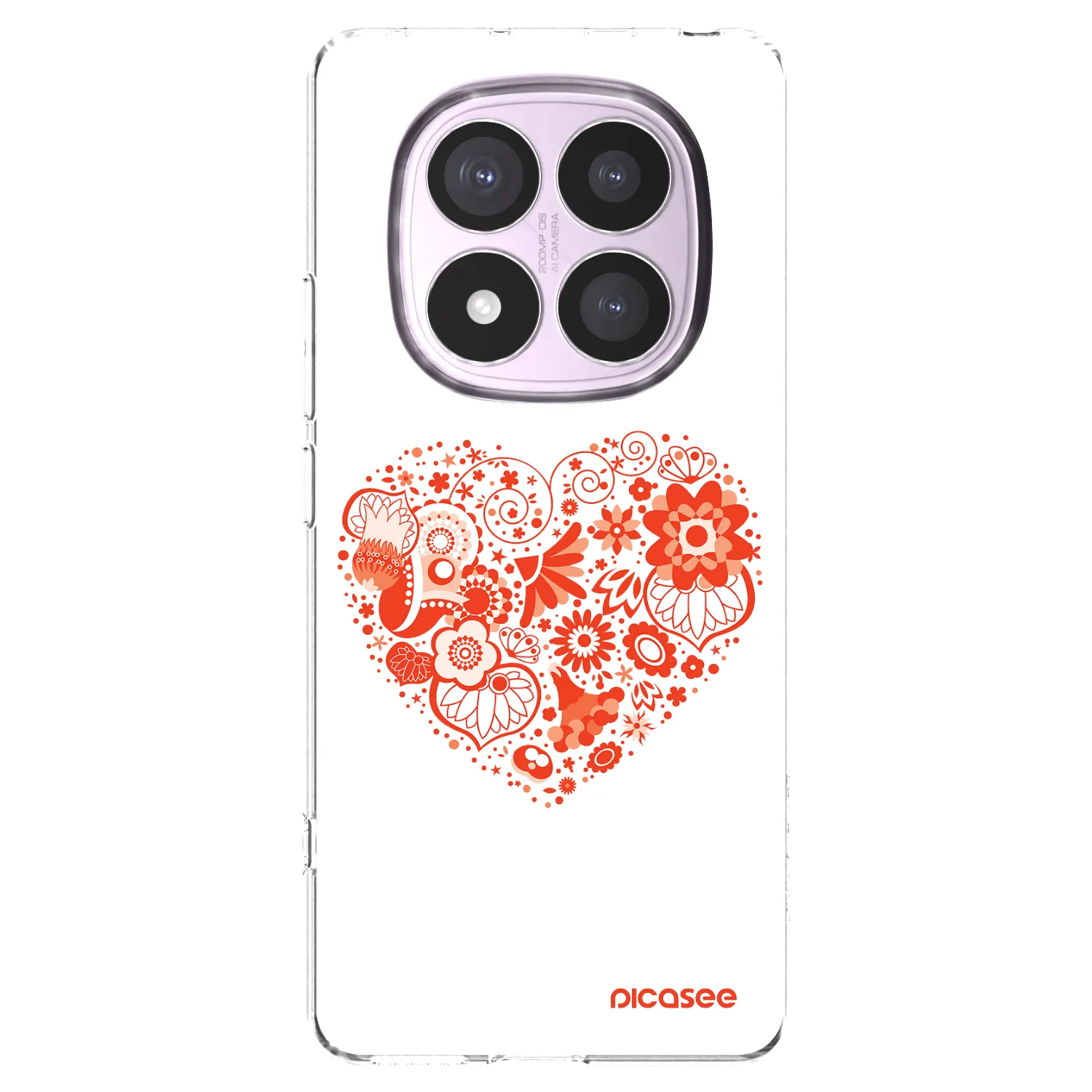 Picasee silikonový průhledný obal pro Xiaomi Redmi Note 14 Pro 5G - Velké srdce