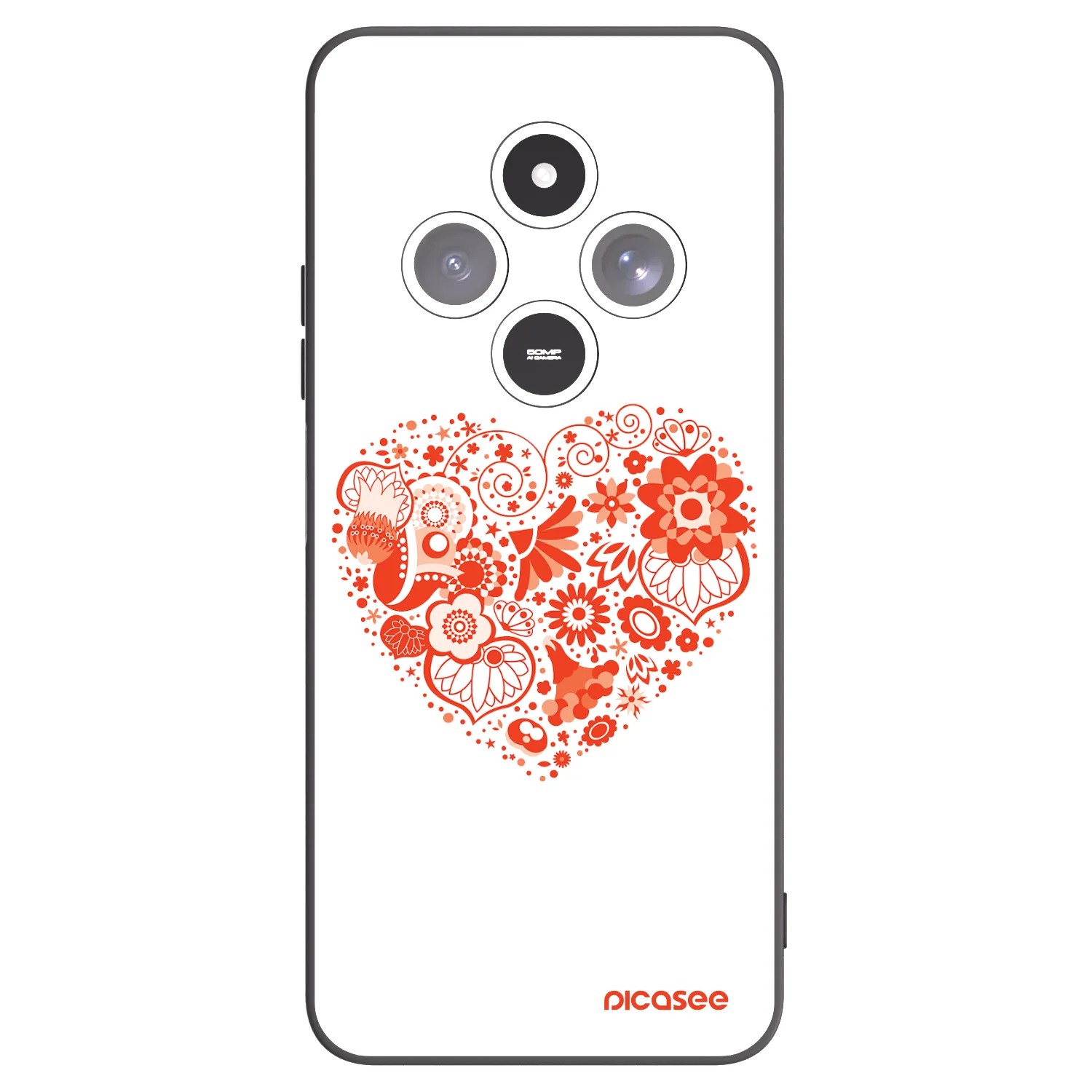 Picasee silikonový černý obal pro Xiaomi Redmi 14C - Velké srdce