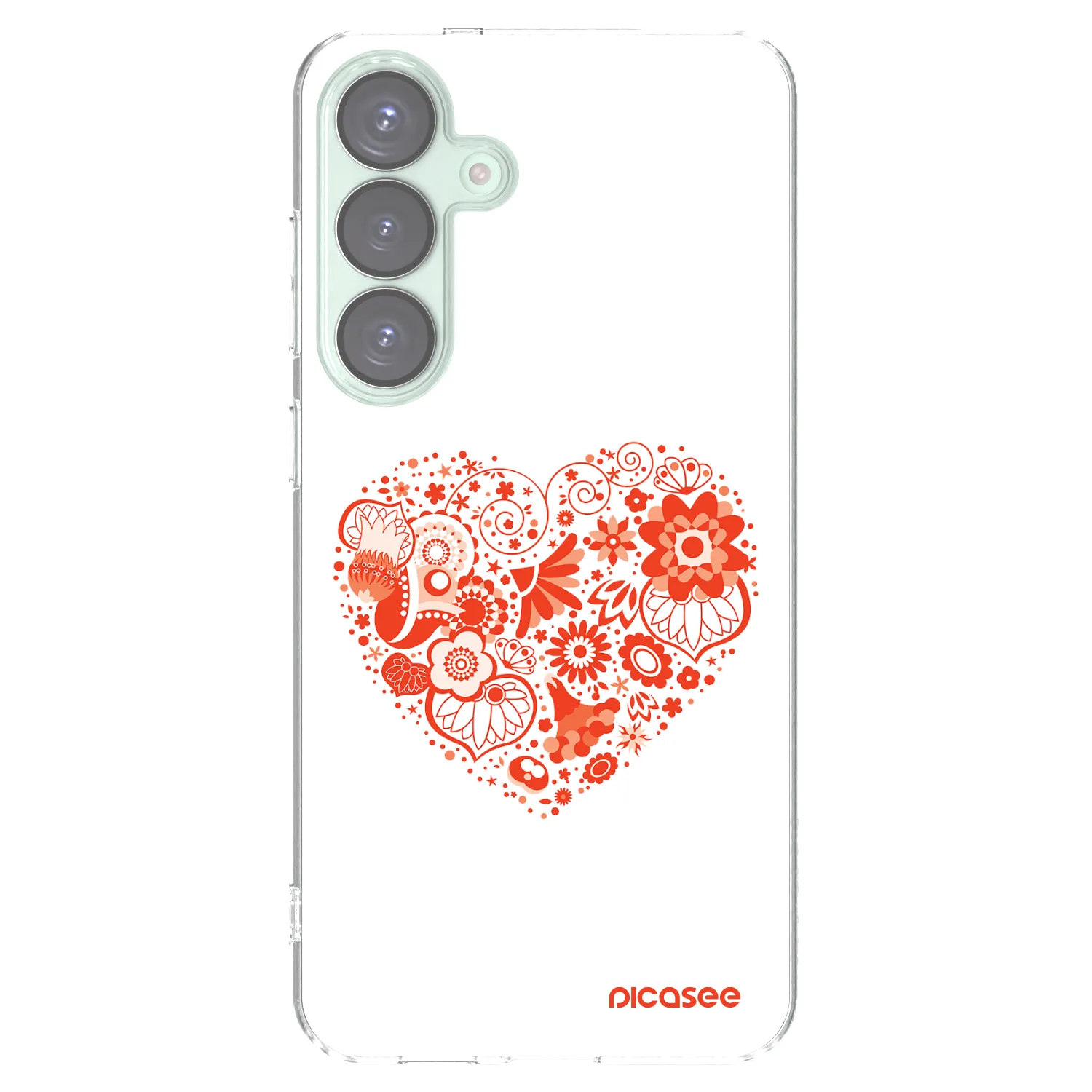 Picasee silikonový průhledný obal pro Samsung Galaxy S25+ 5G - Velké srdce