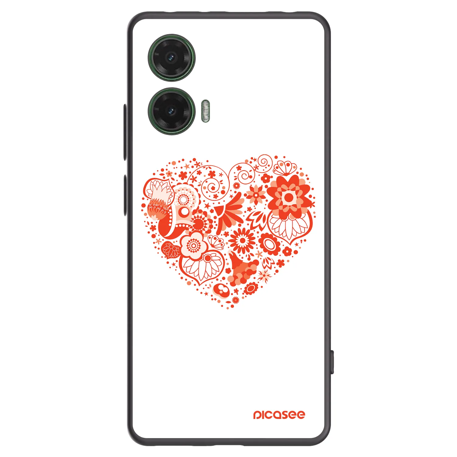 Picasee silikonový černý obal pro Motorola Moto G35 5G - Velké srdce