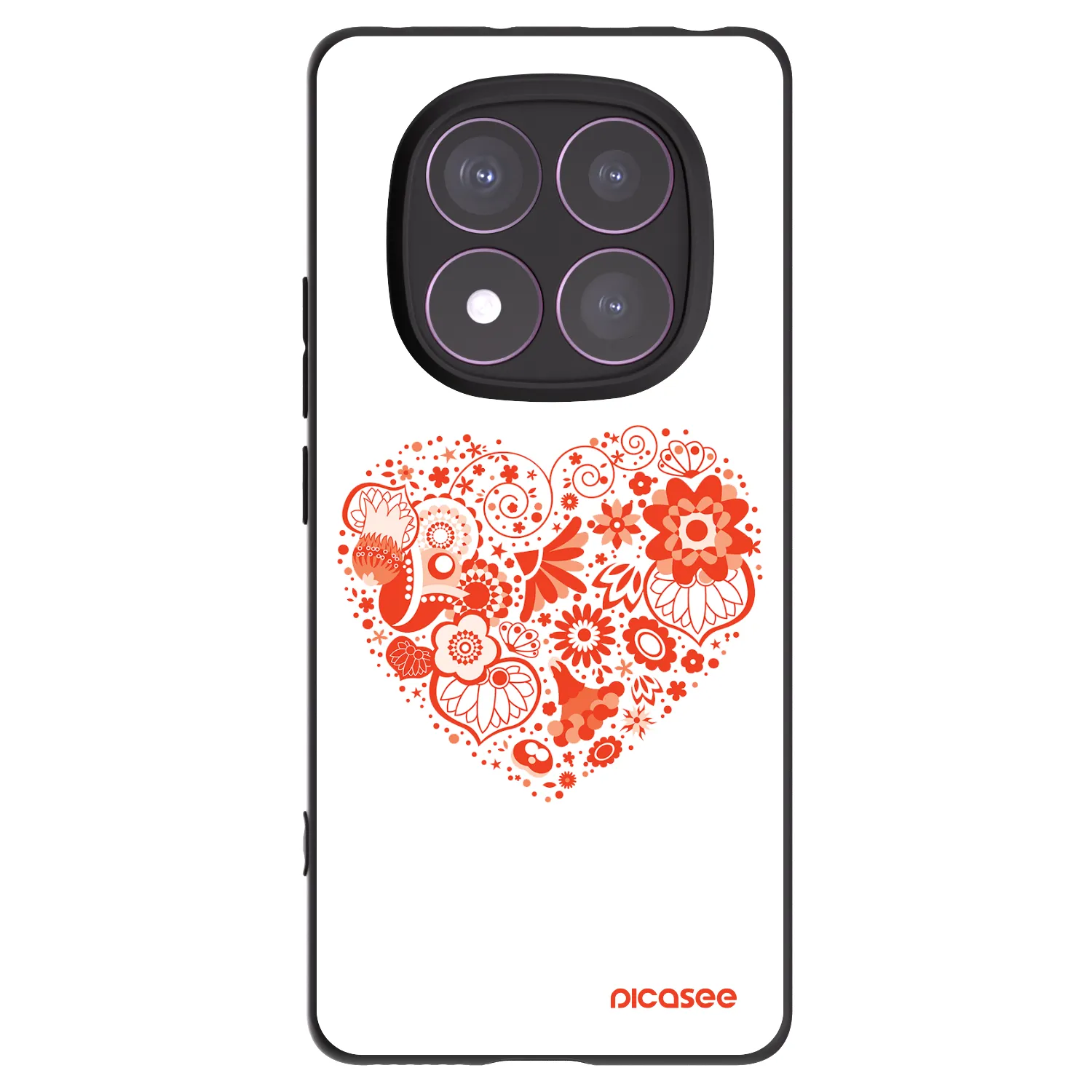 Picasee silikonový černý obal pro Xiaomi Redmi Note 14 Pro 4G - Velké srdce