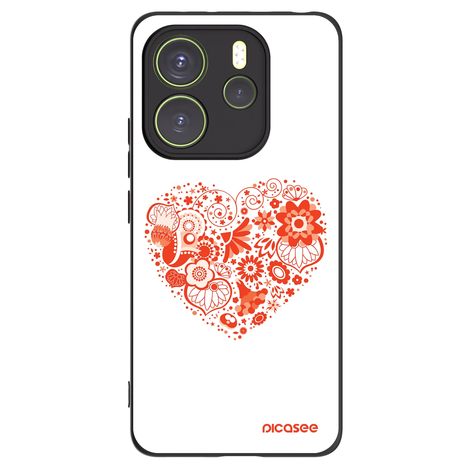 Picasee silikonový černý obal pro Xiaomi Redmi Note 14 4G - Velké srdce