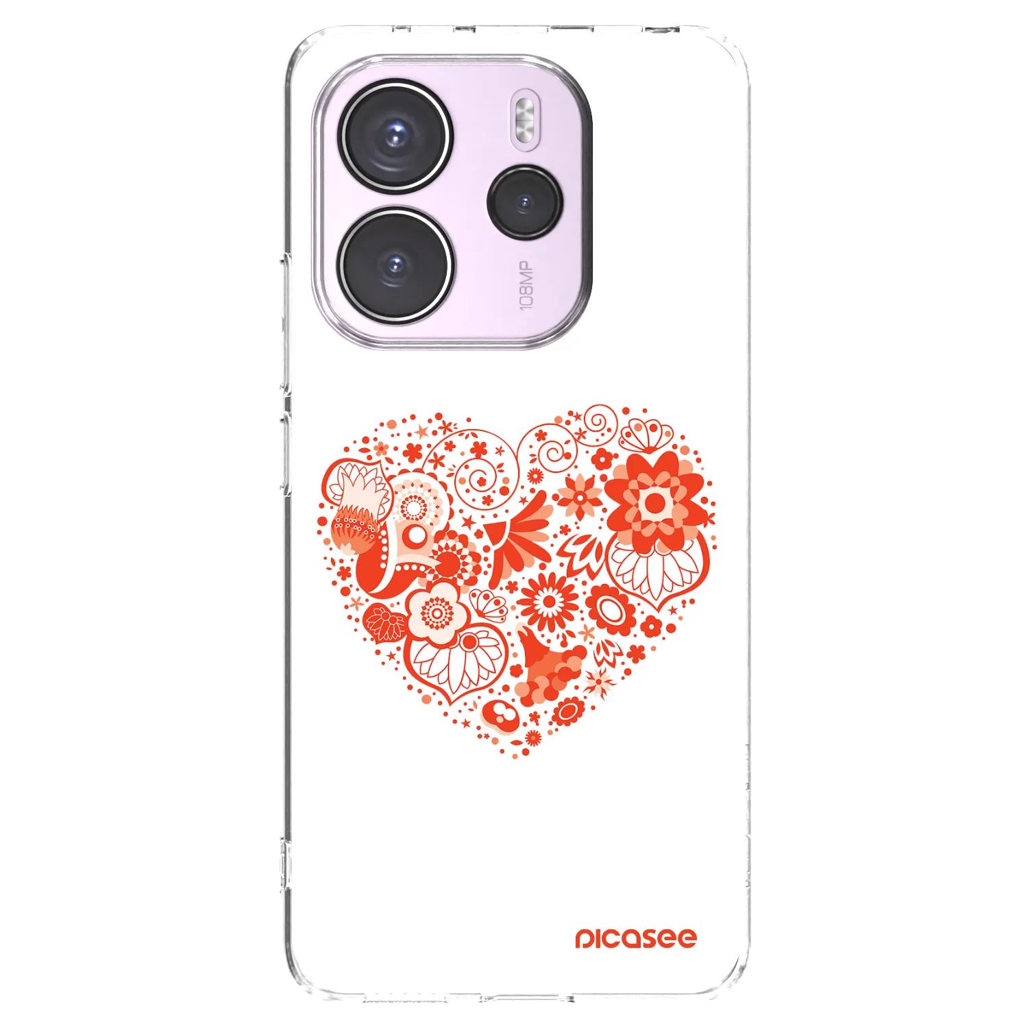 Picasee silikonový průhledný obal pro Xiaomi Redmi Note 14 4G - Velké srdce