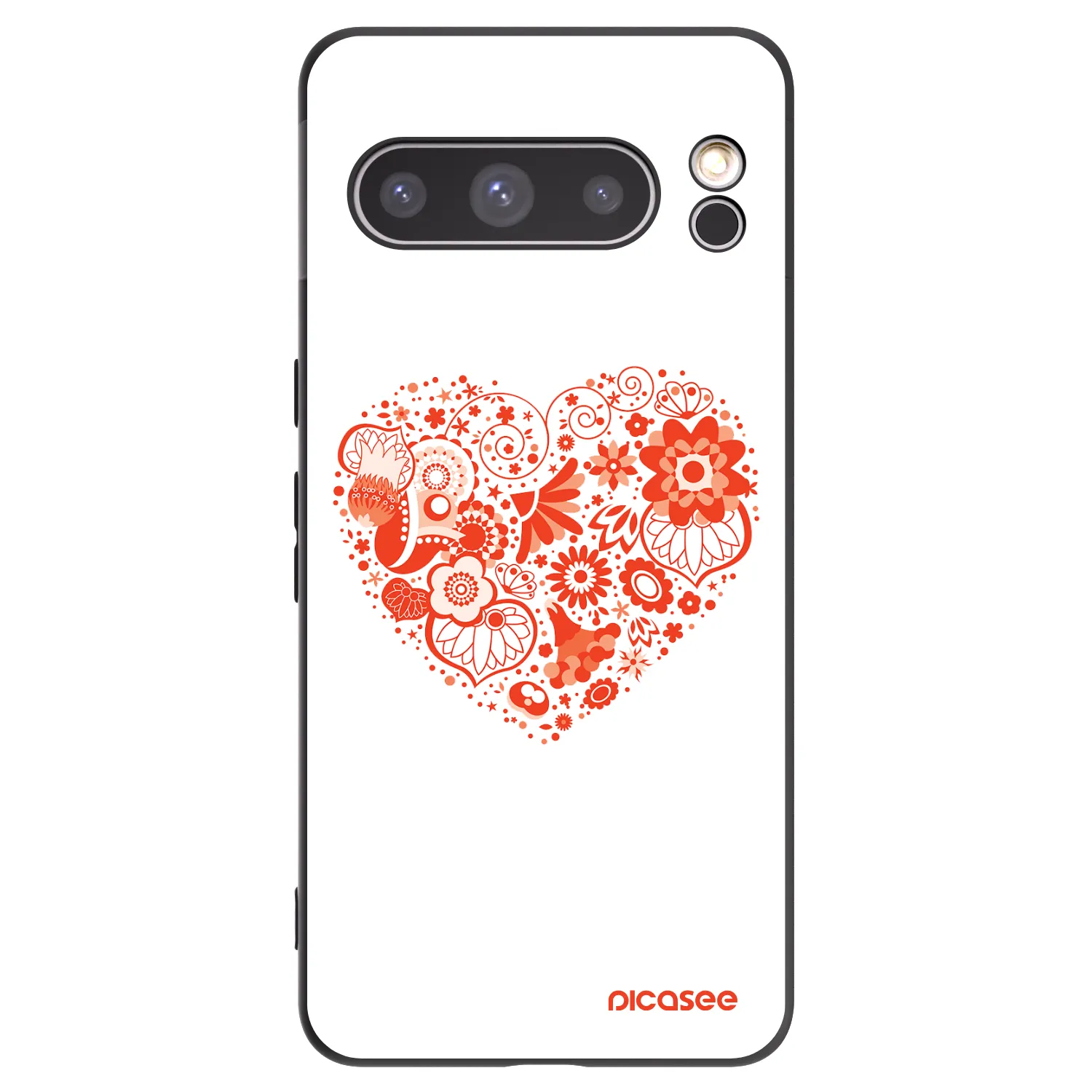 Picasee silikonový černý obal pro Google Pixel 8 Pro - Velké srdce