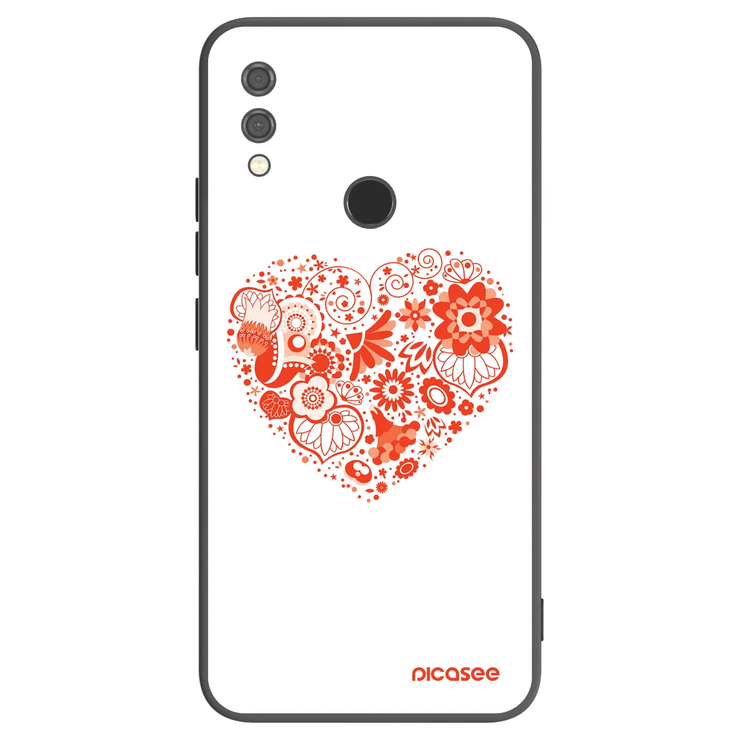 Picasee silikonový černý obal pro Xiaomi Redmi Note 7 - Velké srdce