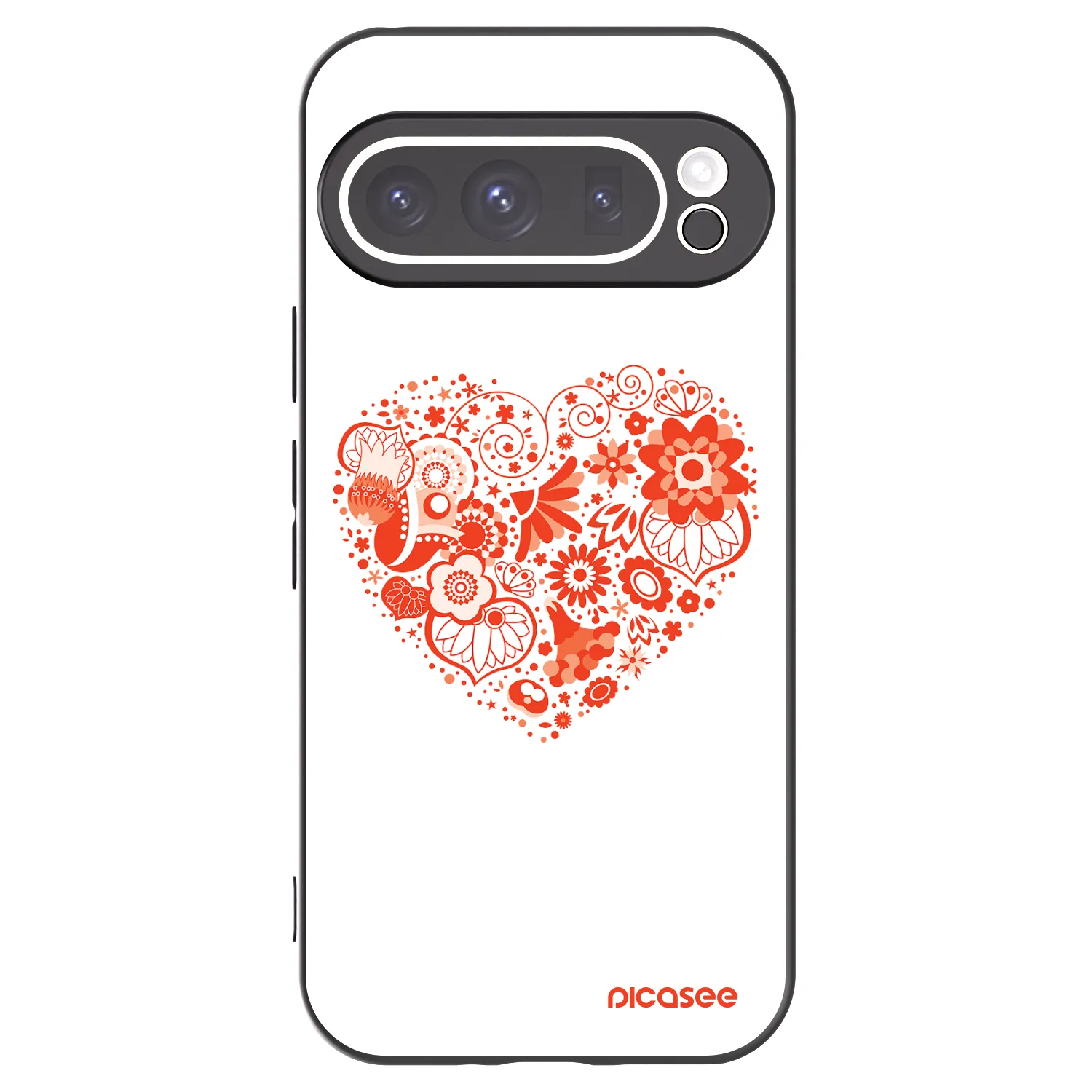 Picasee silikonový černý obal pro Google Pixel 9 Pro - Velké srdce