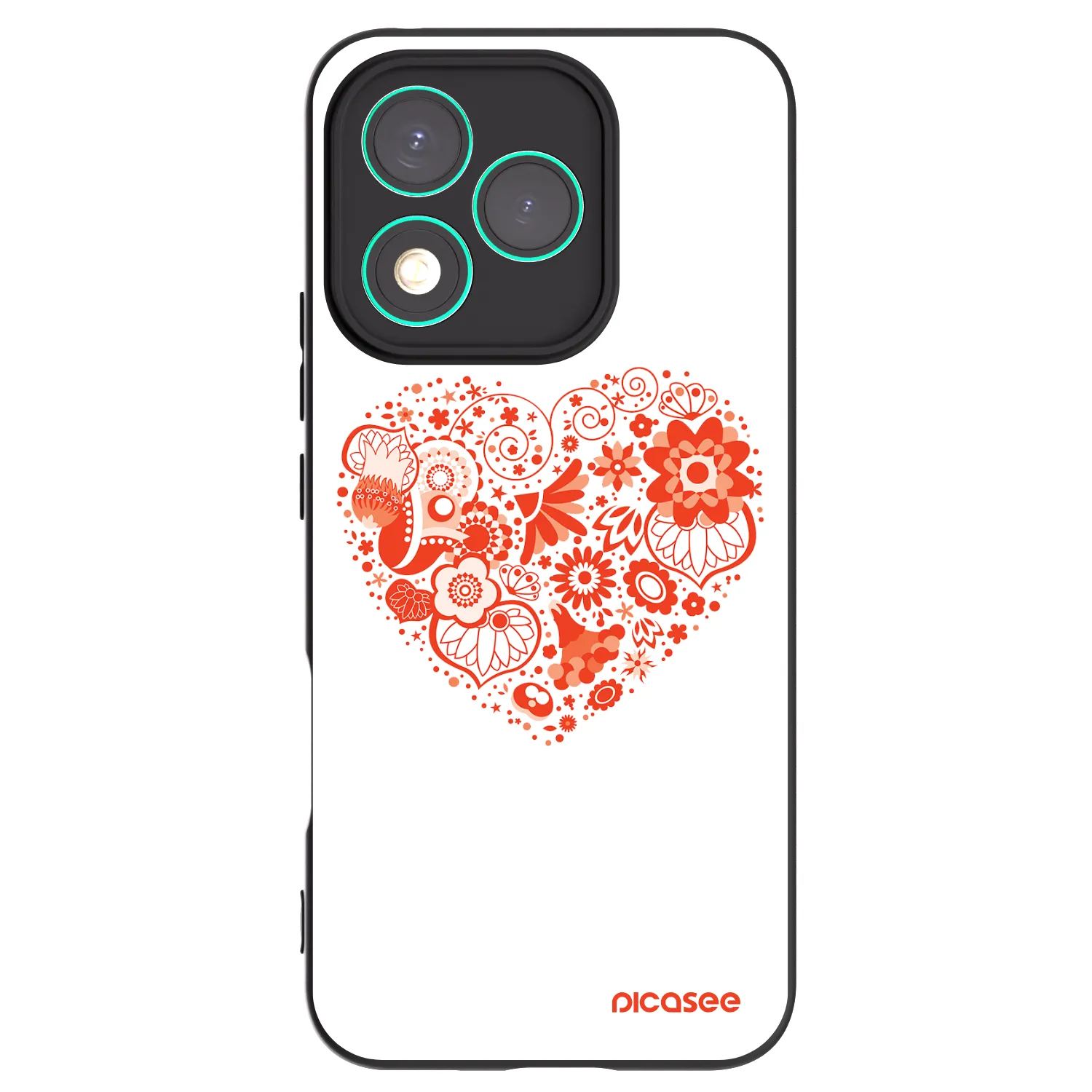 Picasee silikonový černý obal pro Honor 400 Lite 5G - Velké srdce