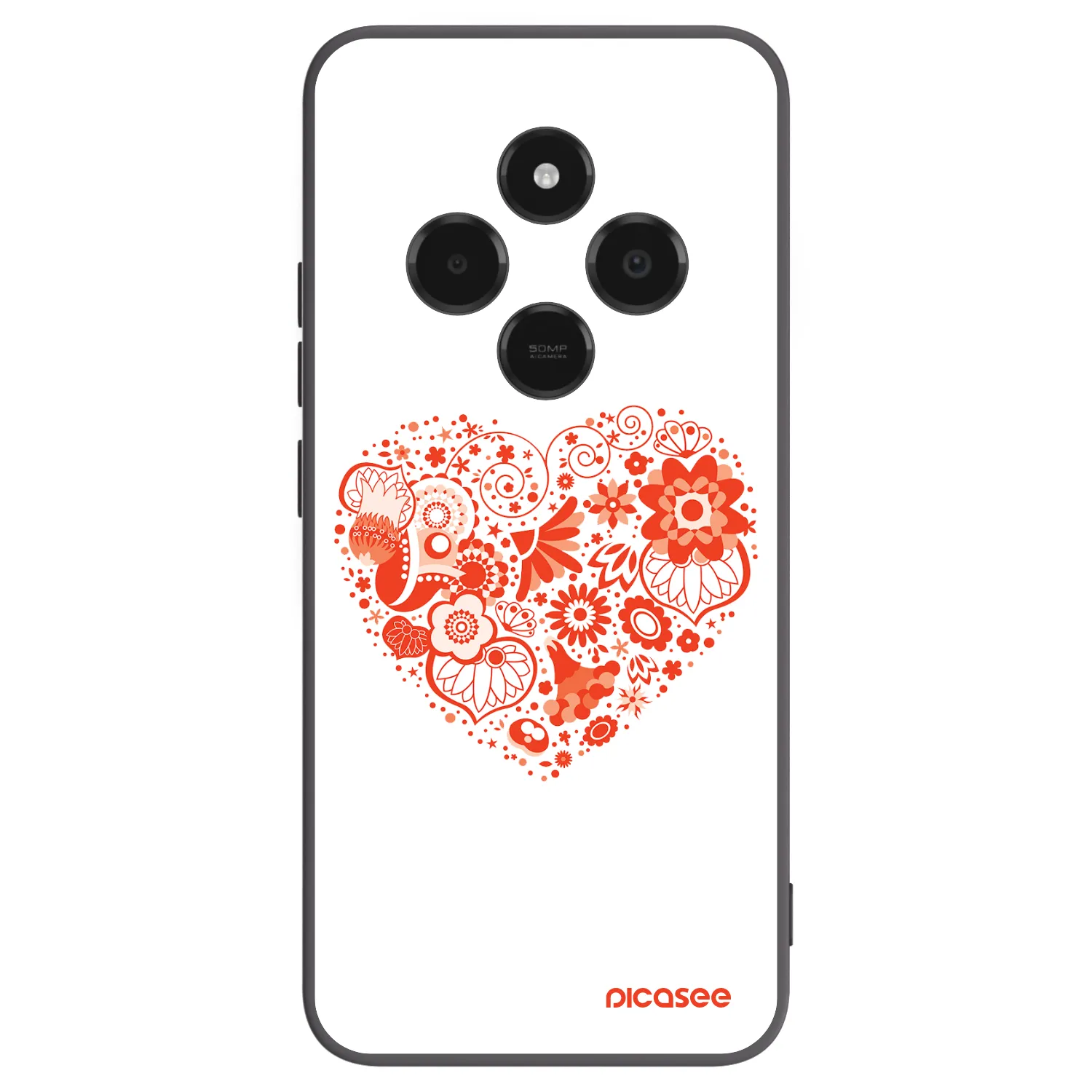 Picasee silikonový černý obal pro Xiaomi Poco C75 - Velké srdce