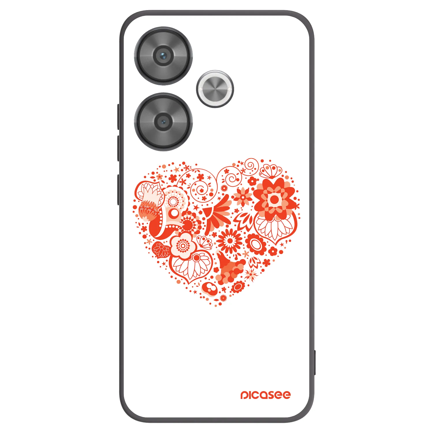 Picasee silikonový černý obal pro Xiaomi Poco F6 - Velké srdce