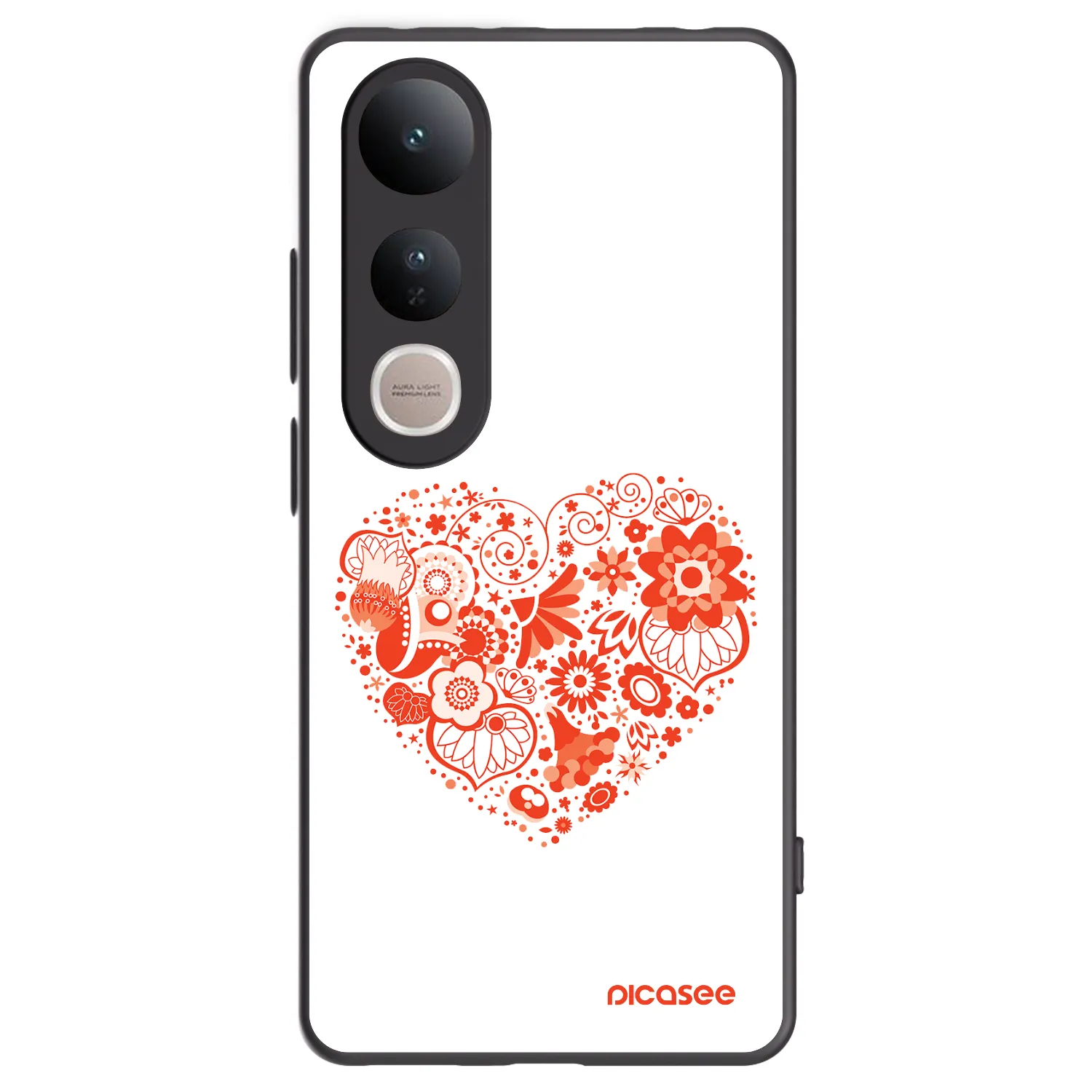 Picasee silikonový černý obal pro Vivo V50 Lite 5G - Velké srdce