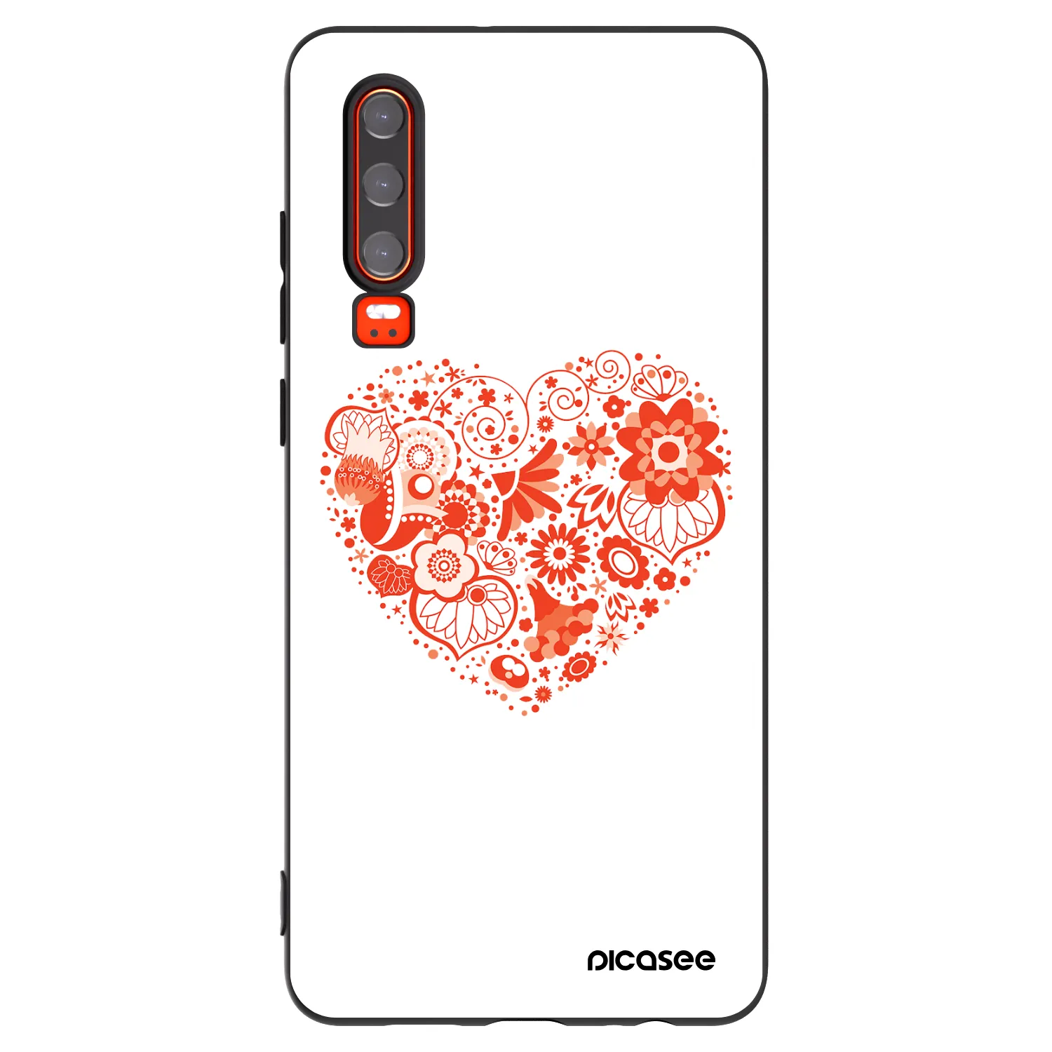 Picasee silikonový černý obal pro Huawei P30 - Velké srdce