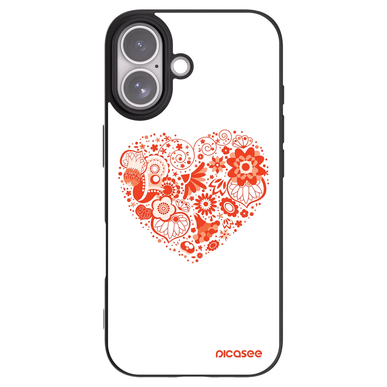 Picasee silikonový černý obal pro Apple iPhone 17 - Velké srdce