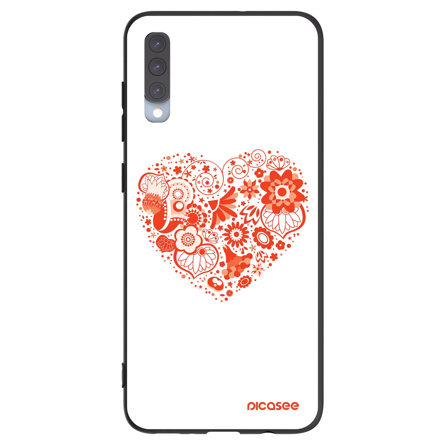 Picasee silikonový černý obal pro Samsung Galaxy A70 A705F - Velké srdce