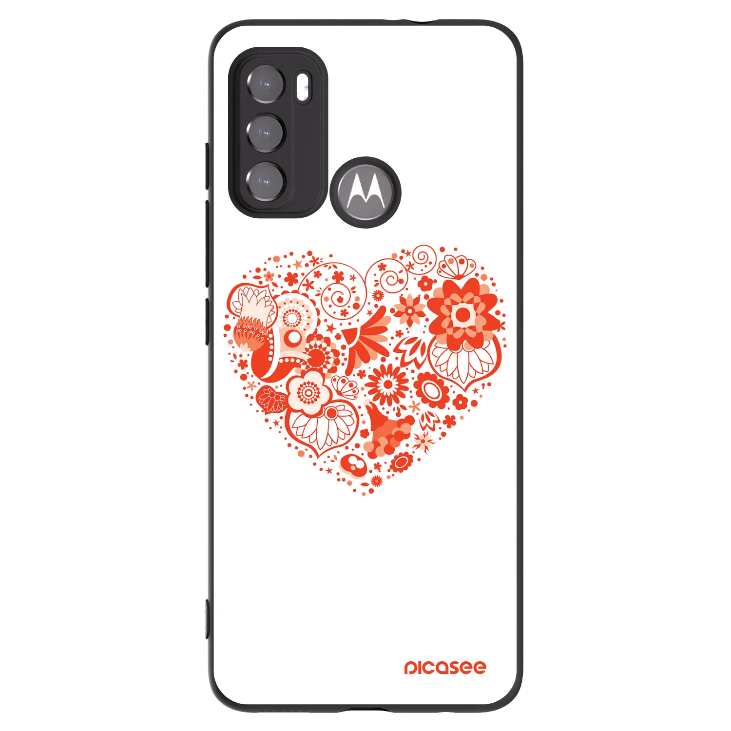 Picasee silikonový černý obal pro Motorola Edge 60 5G - Velké srdce