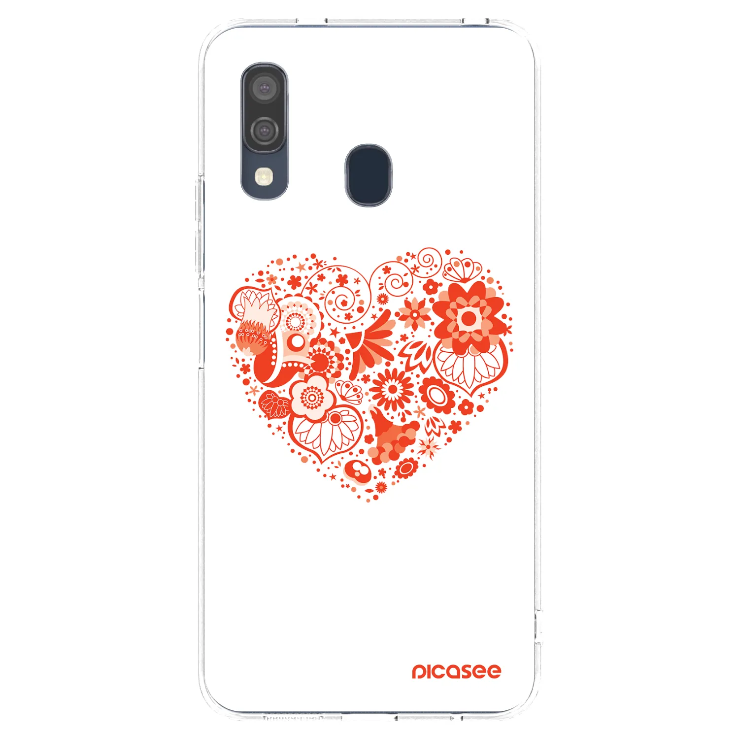 Picasee silikonový průhledný obal pro Samsung Galaxy A40 A405F - Velké srdce